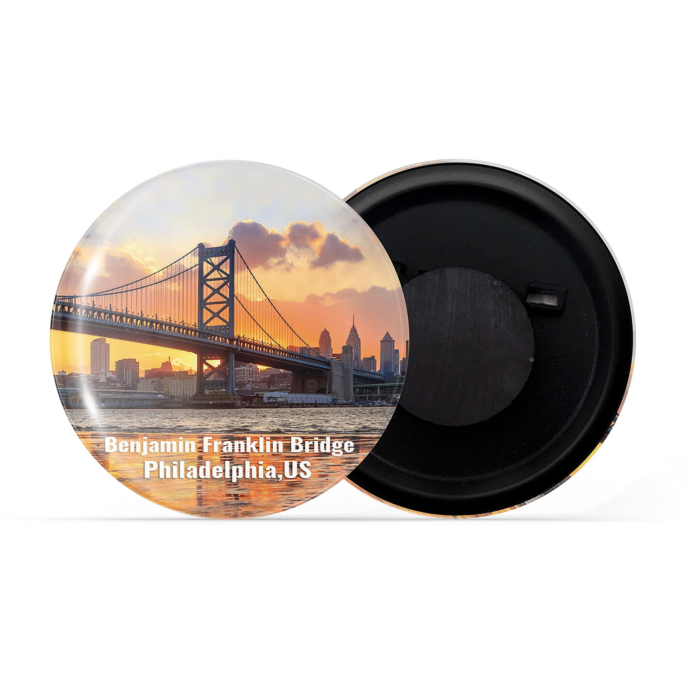 Dhcrafts Fridge Magnet Multicolor Famous Tourist Place Benjamin Franklin Bridge Philadelphia Us Glossy Finish Design Pack Of 1