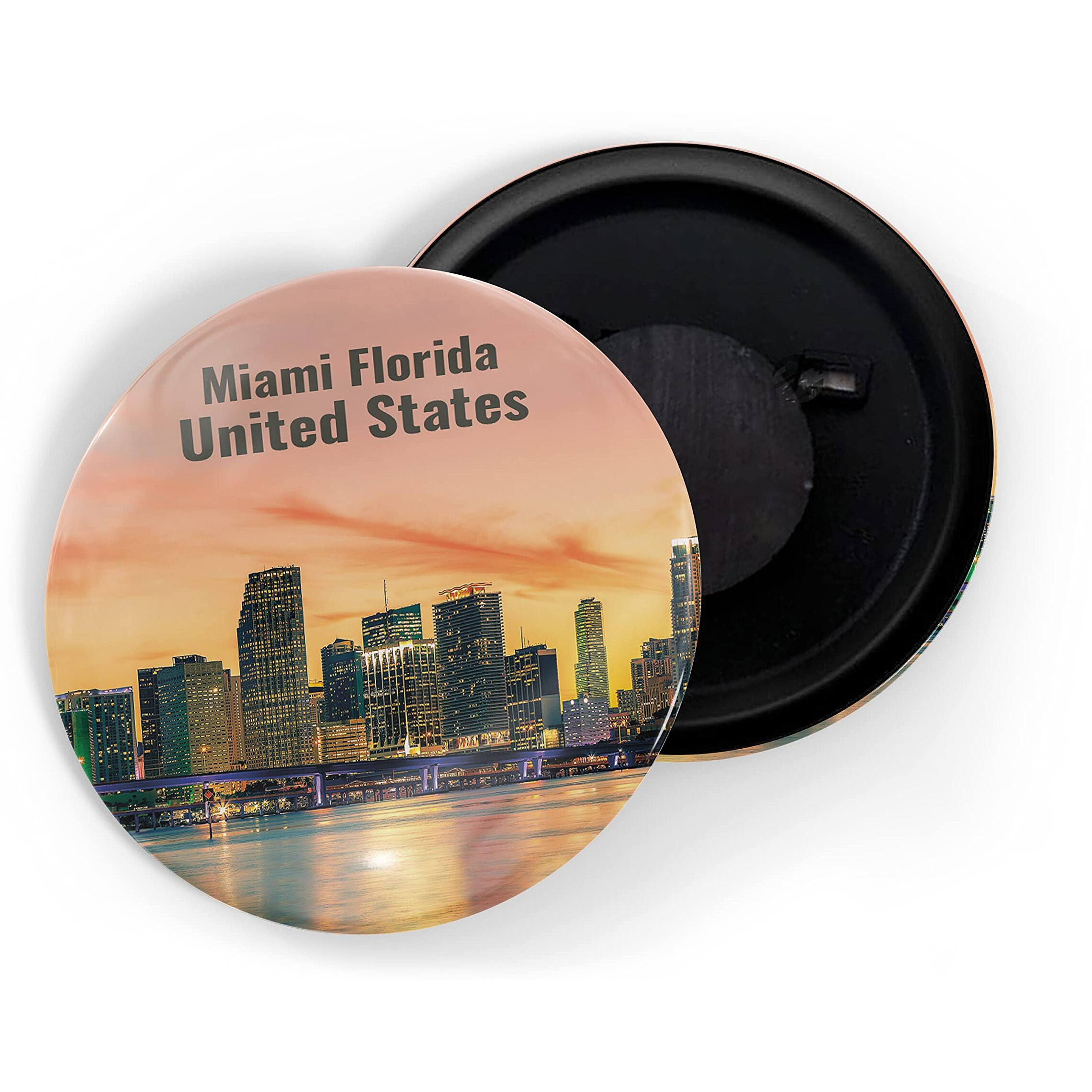 Dhcrafts Fridge Magnet Multicolor Famous Tourist Place Miami Florida United States D3 Glossy Finish Design Pack Of 1