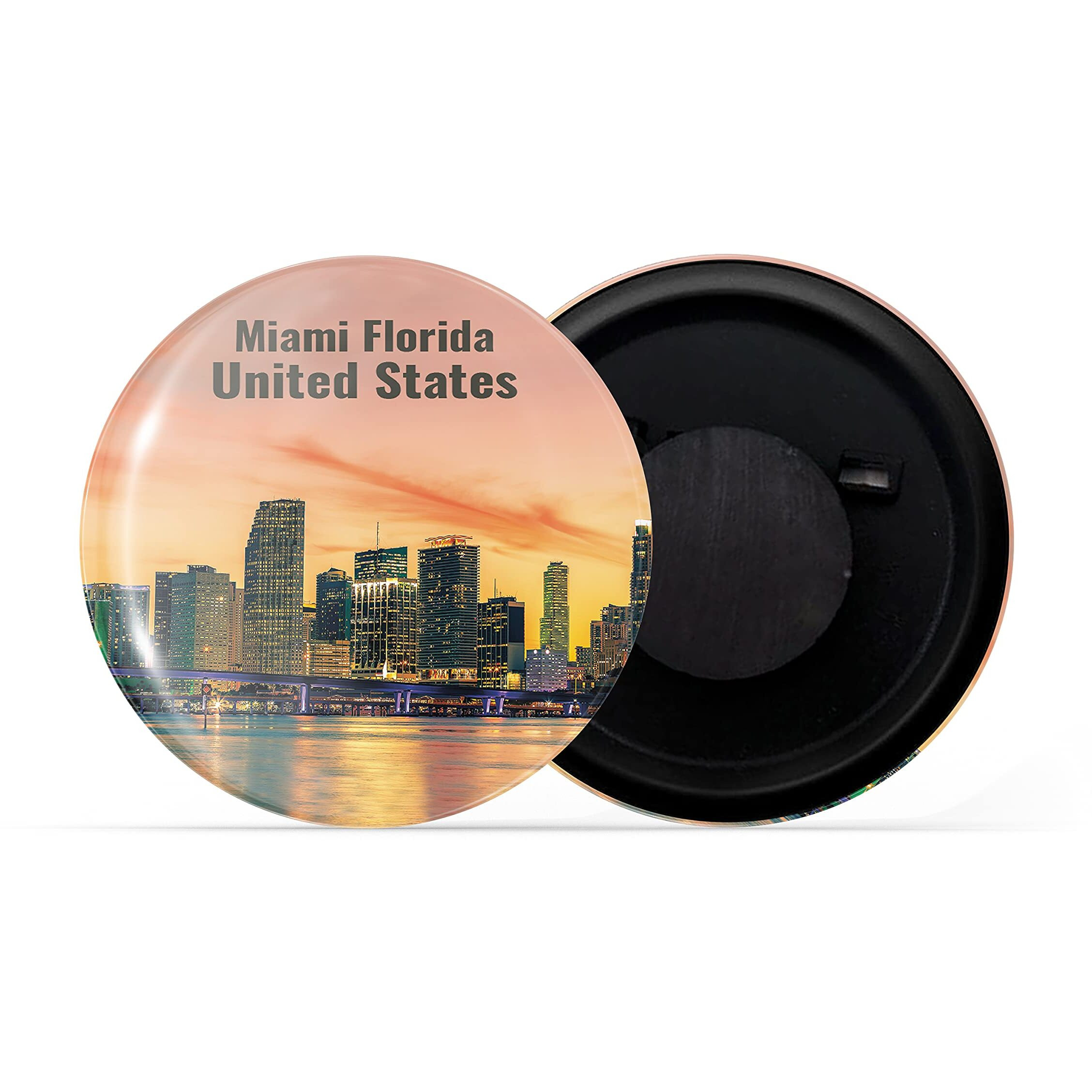 Dhcrafts Fridge Magnet Multicolor Famous Tourist Place Miami Florida United States D3 Glossy Finish Design Pack Of 1