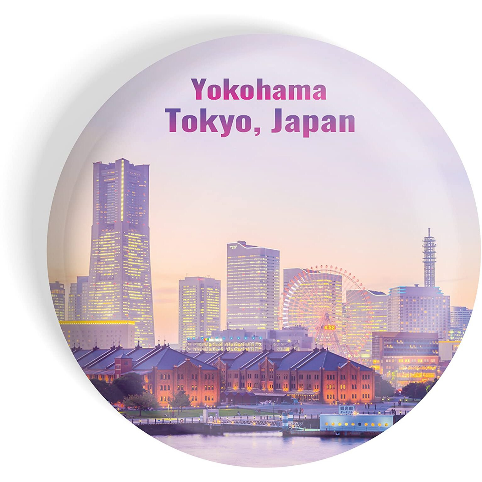 Dhcrafts Fridge Magnet Multicolor Famous Tourist Place Yokohama Tokyo Japan Glossy Finish Design Pack Of 1