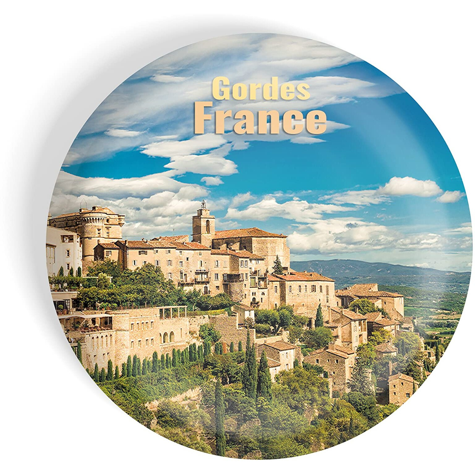 Dhcrafts Fridge Magnet Multicolor Famous Tourist Place Gordes France Glossy Finish Design Pack Of 1