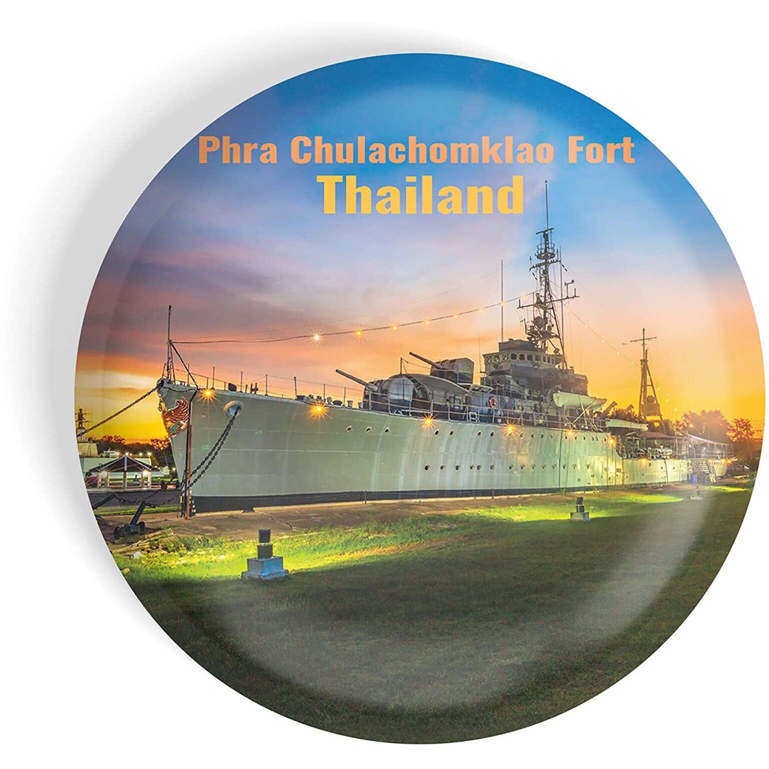 Dhcrafts Fridge Magnet Multicolor Famous Tourist Place Phra Chulachomklao Fort Thailand Glossy Finish Design Pack Of 1
