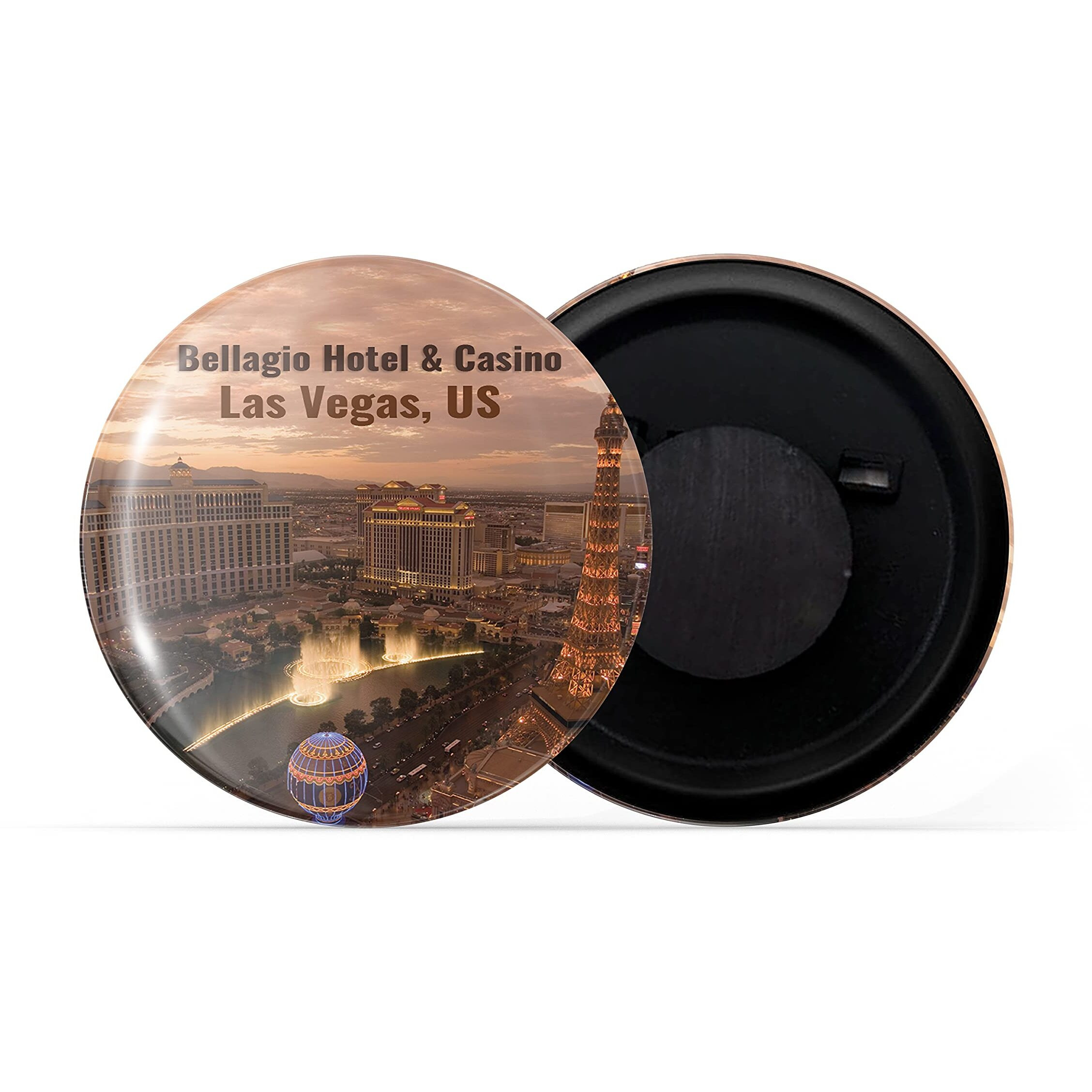 Dhcrafts Fridge Magnet Multicolor Famous Tourist Place Bellagio Hotel & Casino Las Vegas United States D1 Glossy Finish Design Pack Of 1