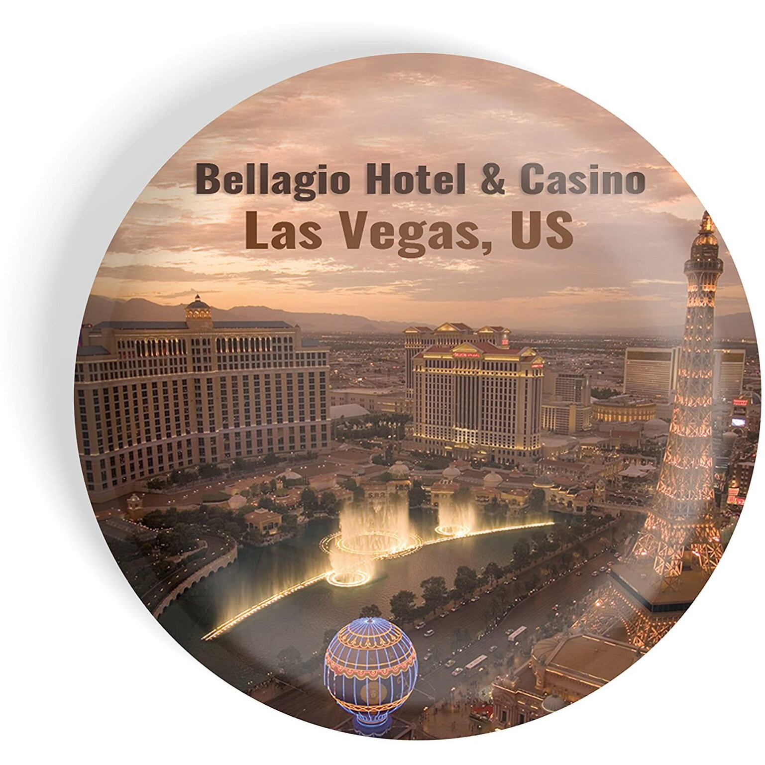 Dhcrafts Fridge Magnet Multicolor Famous Tourist Place Bellagio Hotel & Casino Las Vegas United States D1 Glossy Finish Design Pack Of 1