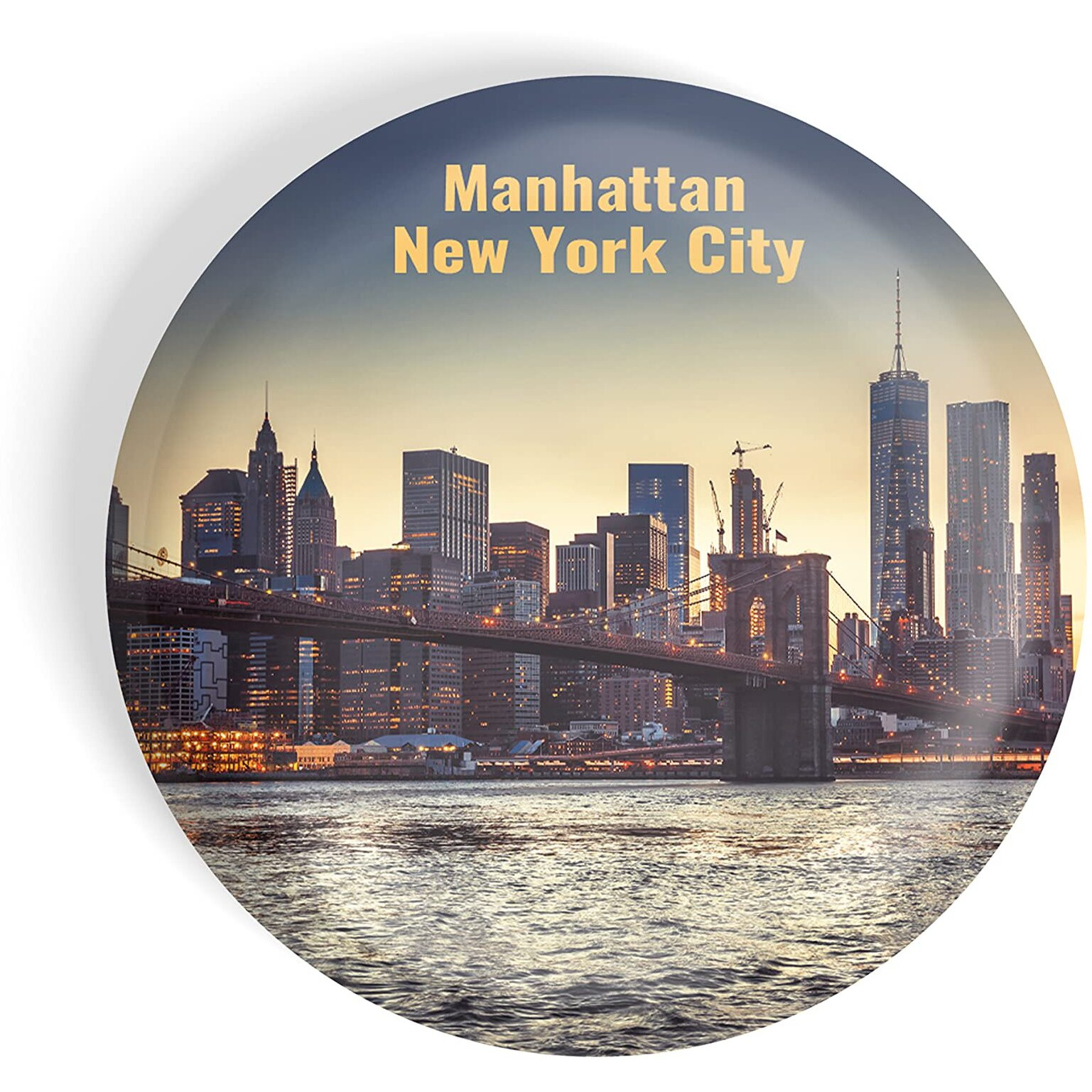 Dhcrafts Fridge Magnet Multicolor Famous Tourist Place Manhattan New York City D3 Glossy Finish Design Pack Of 1