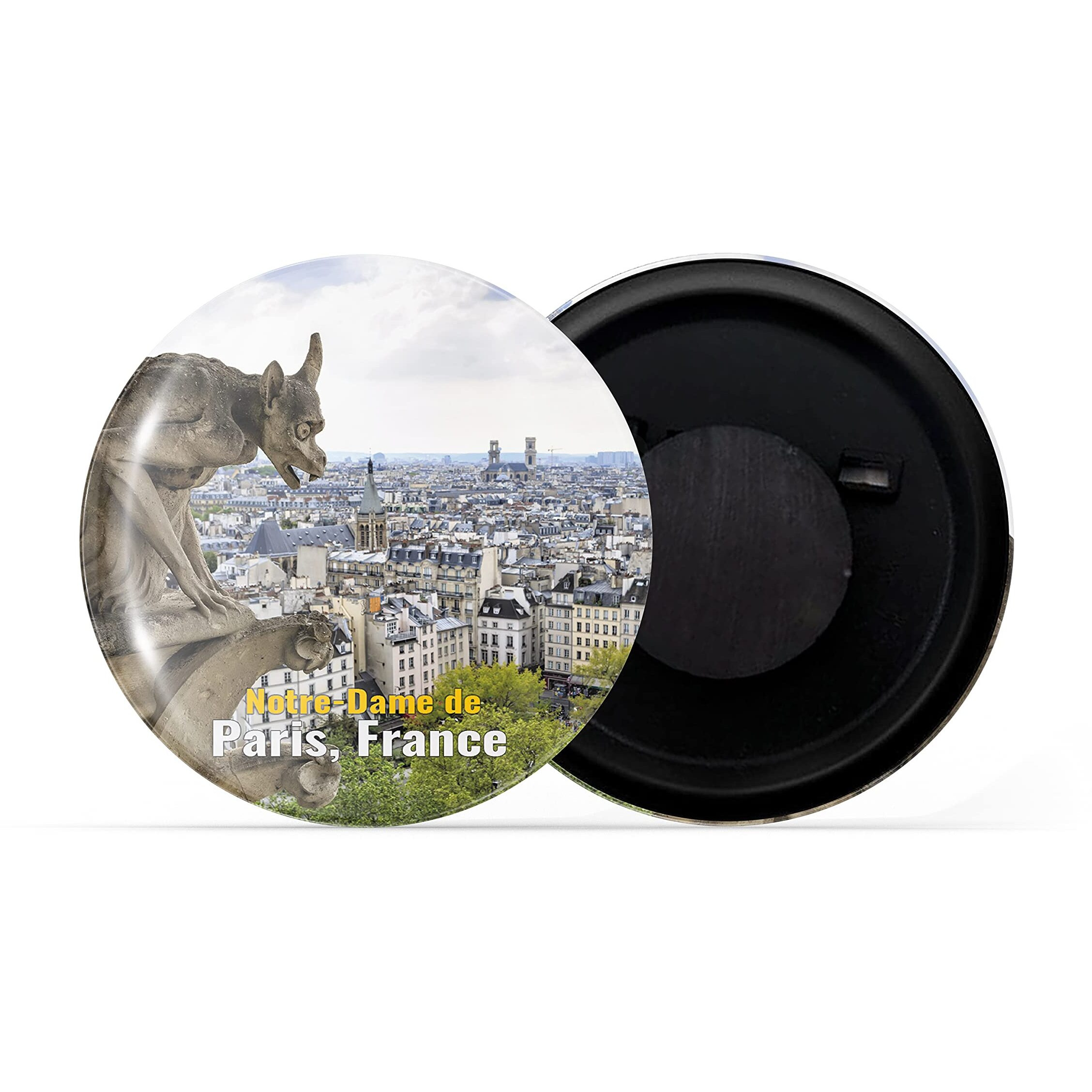 Dhcrafts Fridge Magnet Multicolor Famous Tourist Place Notre-Dame De Paris, France D2 Glossy Finish Design Pack Of 1