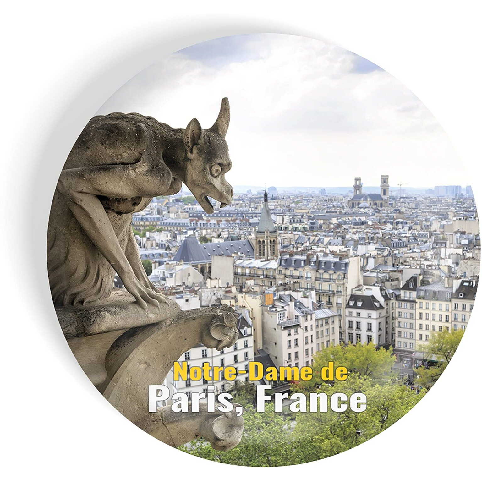 Dhcrafts Fridge Magnet Multicolor Famous Tourist Place Notre-Dame De Paris, France D2 Glossy Finish Design Pack Of 1