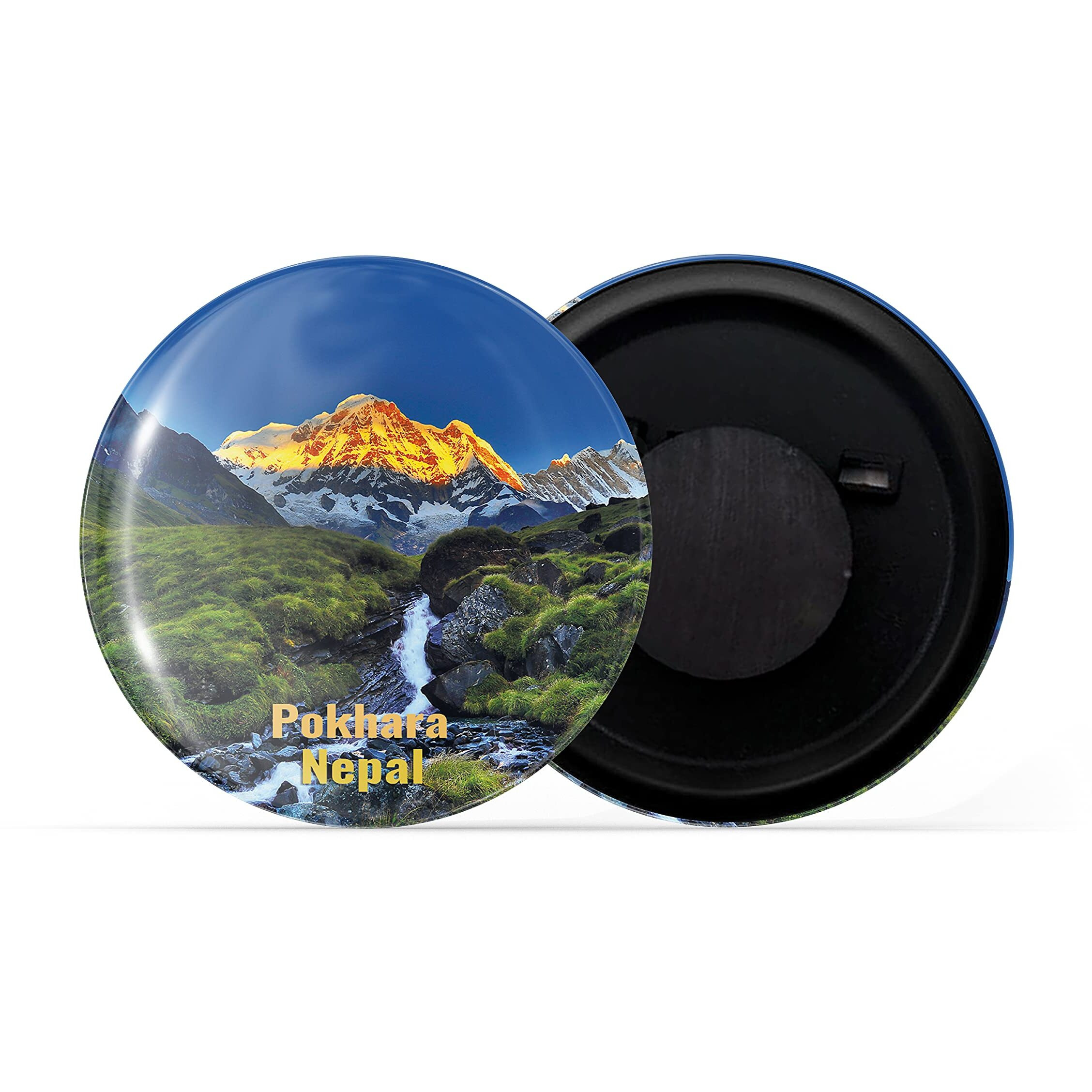 Dhcrafts Fridge Magnet Multicolor Famous Tourist Place Pokhara Nepal Glossy Finish Design Pack Of 1