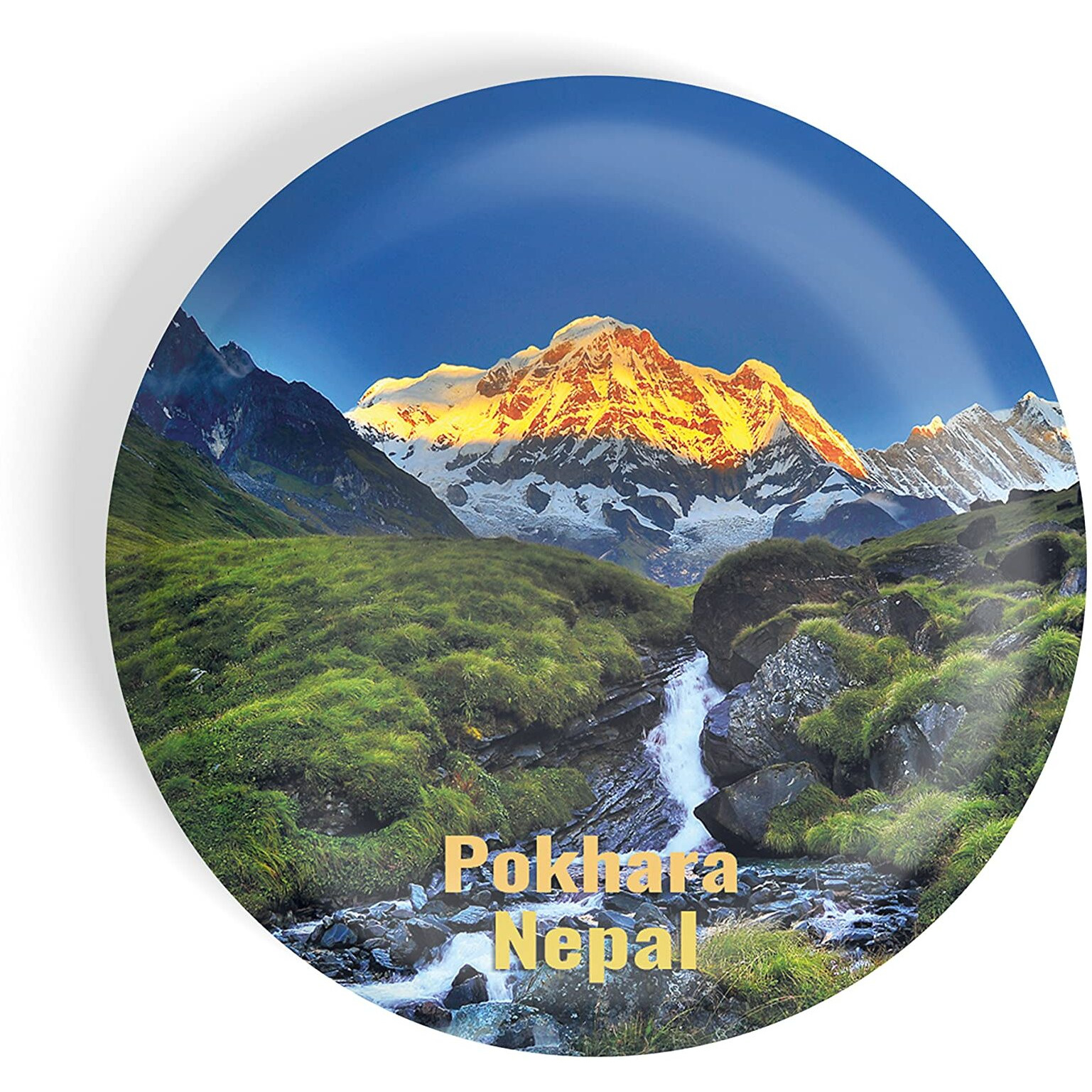 Dhcrafts Fridge Magnet Multicolor Famous Tourist Place Pokhara Nepal Glossy Finish Design Pack Of 1