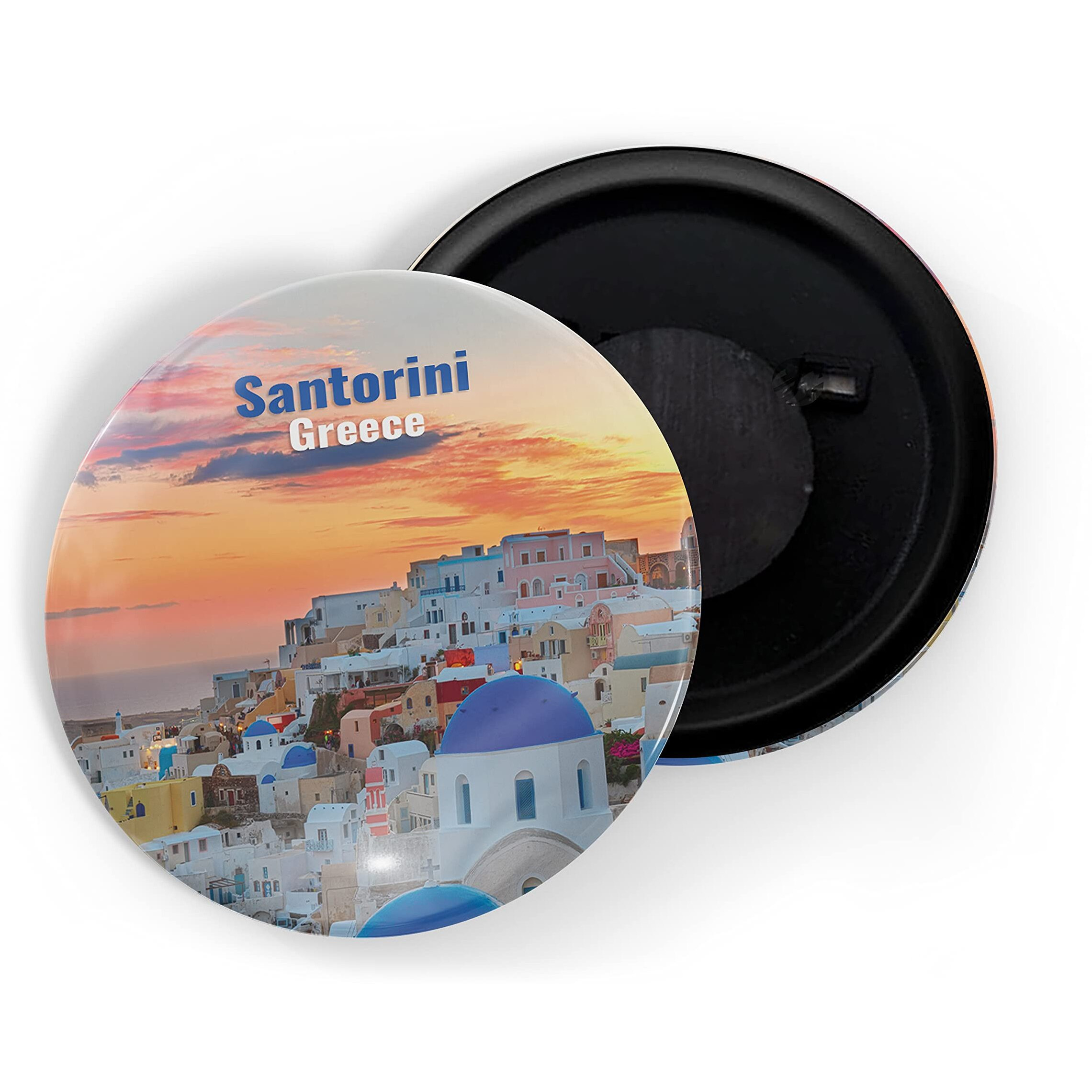 Dhcrafts Fridge Magnet Multicolor Famous Tourist Place Santorini Greece D5 Glossy Finish Design Pack Of 1