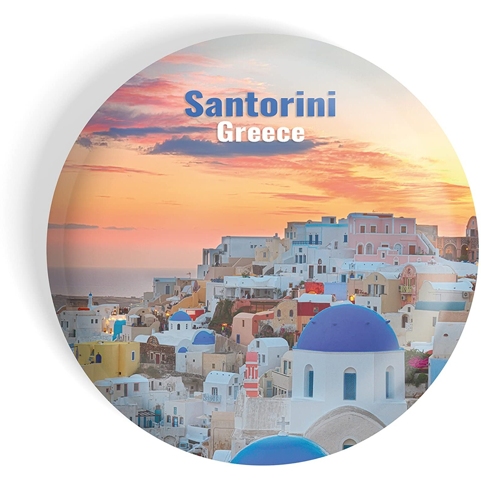 Dhcrafts Fridge Magnet Multicolor Famous Tourist Place Santorini Greece D5 Glossy Finish Design Pack Of 1