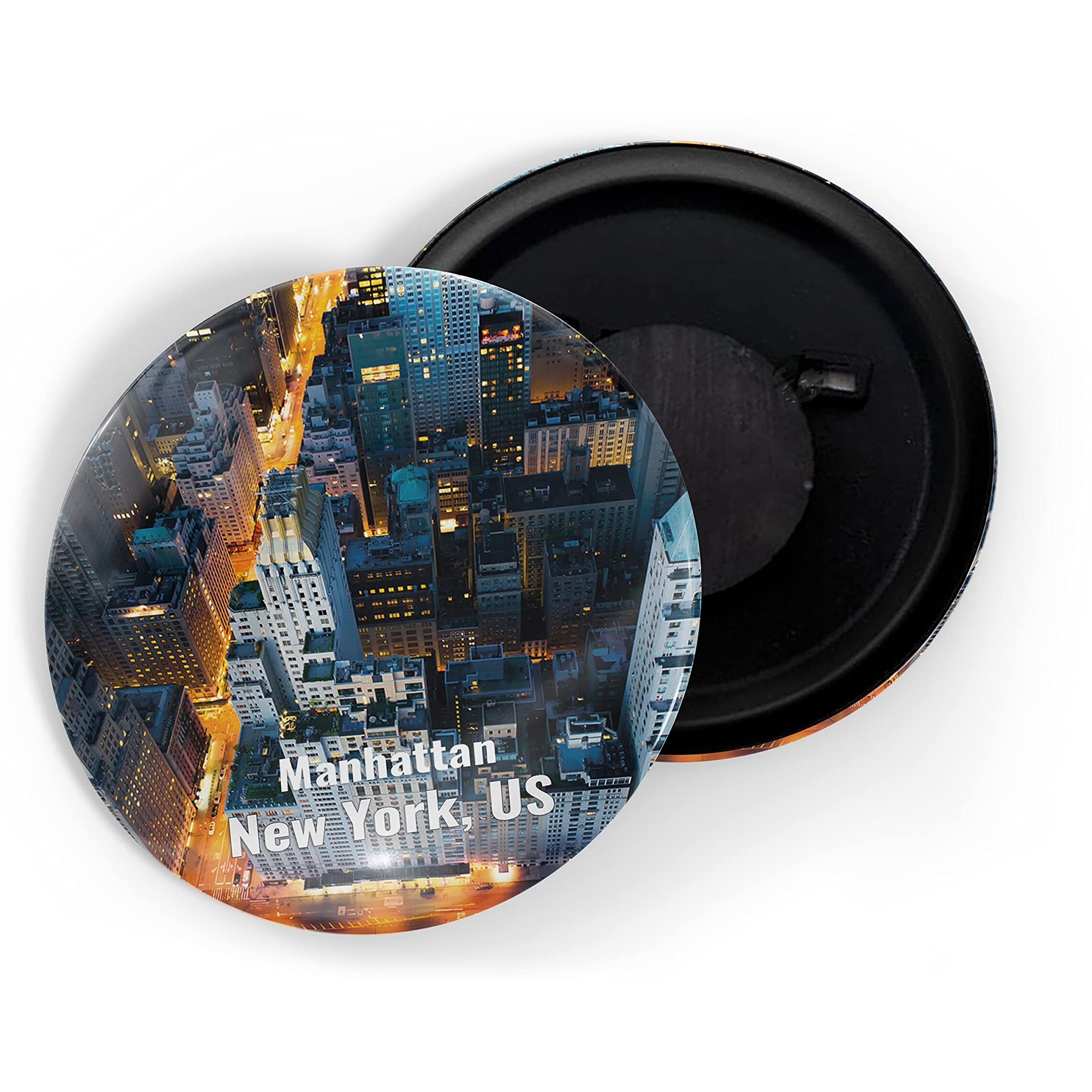 Dhcrafts Fridge Magnet Multicolor Famous Tourist Place Manhattan New York, Us D3 Glossy Finish Design Pack Of 1