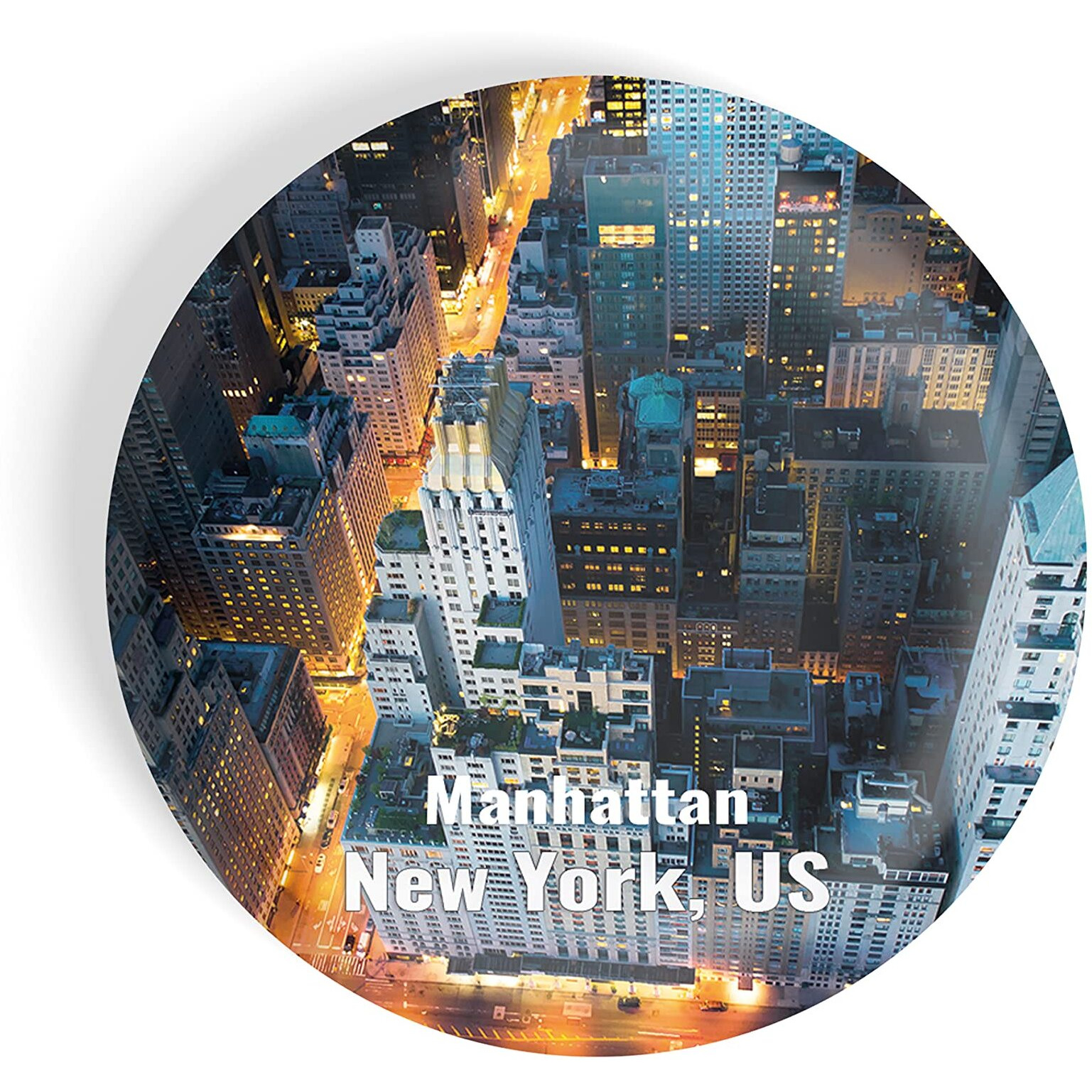 Dhcrafts Fridge Magnet Multicolor Famous Tourist Place Manhattan New York, Us D3 Glossy Finish Design Pack Of 1