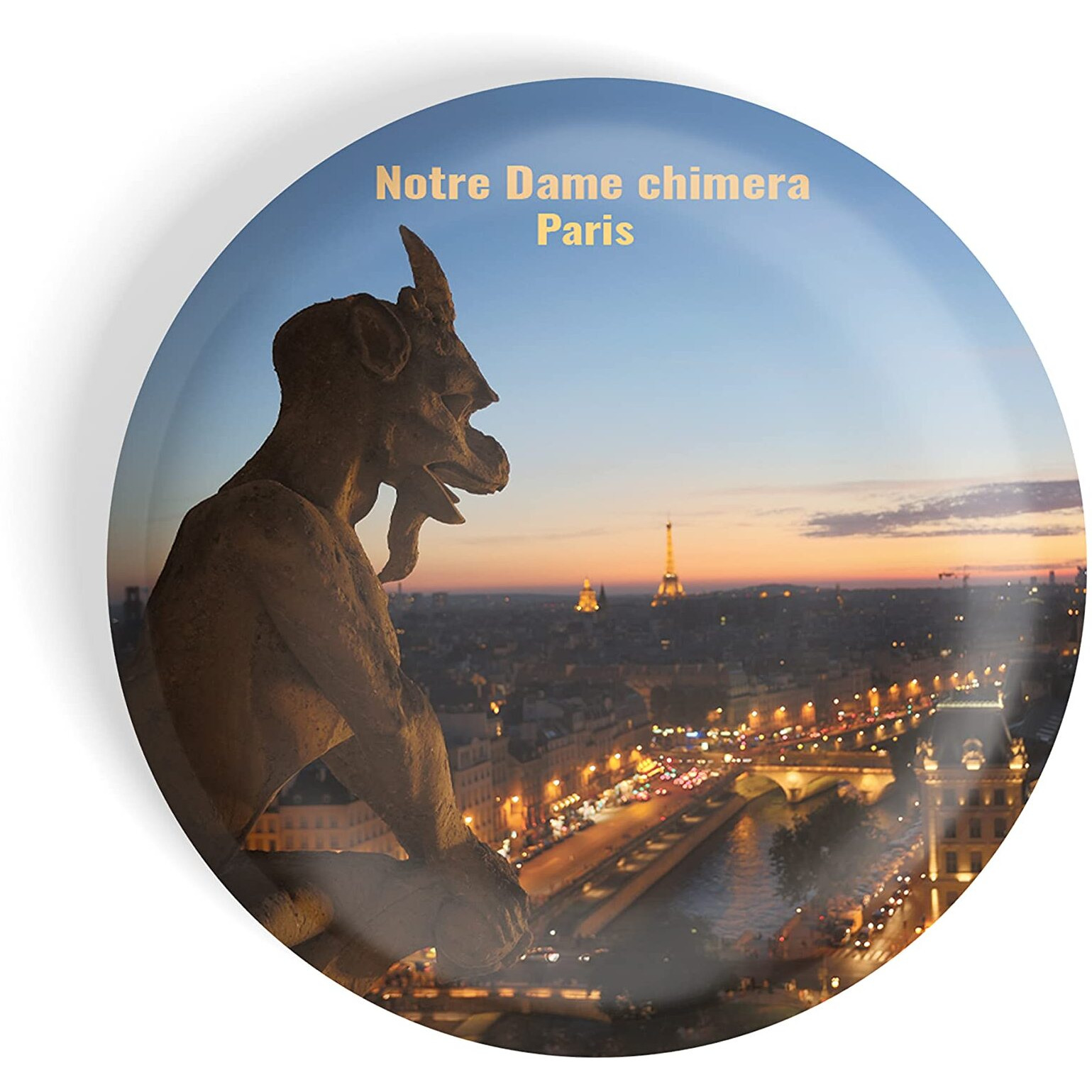 Dhcrafts Fridge Magnet Multicolor Famous Tourist Place Notre Dame Chimera Paris Glossy Finish Design Pack Of 1
