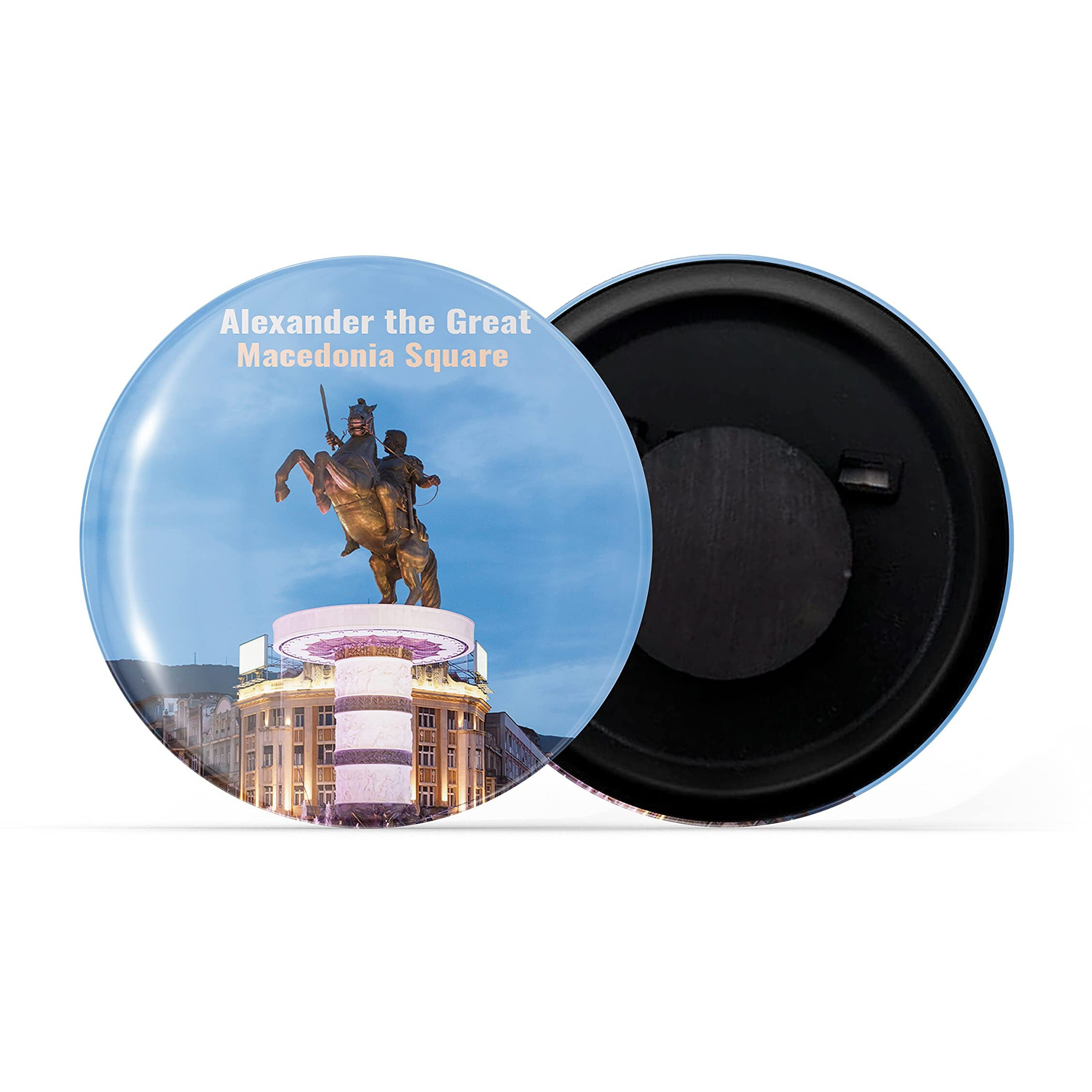 Dhcrafts Fridge Magnet Multicolor Famous Tourist Place Alexander The Great Macedonia Square Glossy Finish Design Pack Of 1