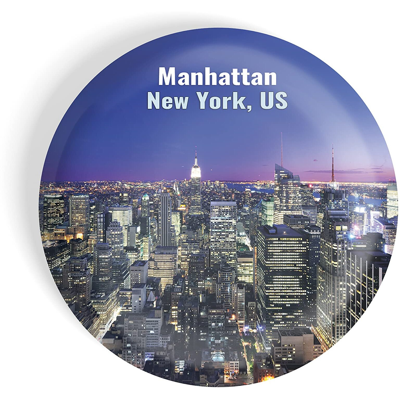 Dhcrafts Fridge Magnet Multicolor Famous Tourist Place Manhattan New York, Us D2 Glossy Finish Design Pack Of 1