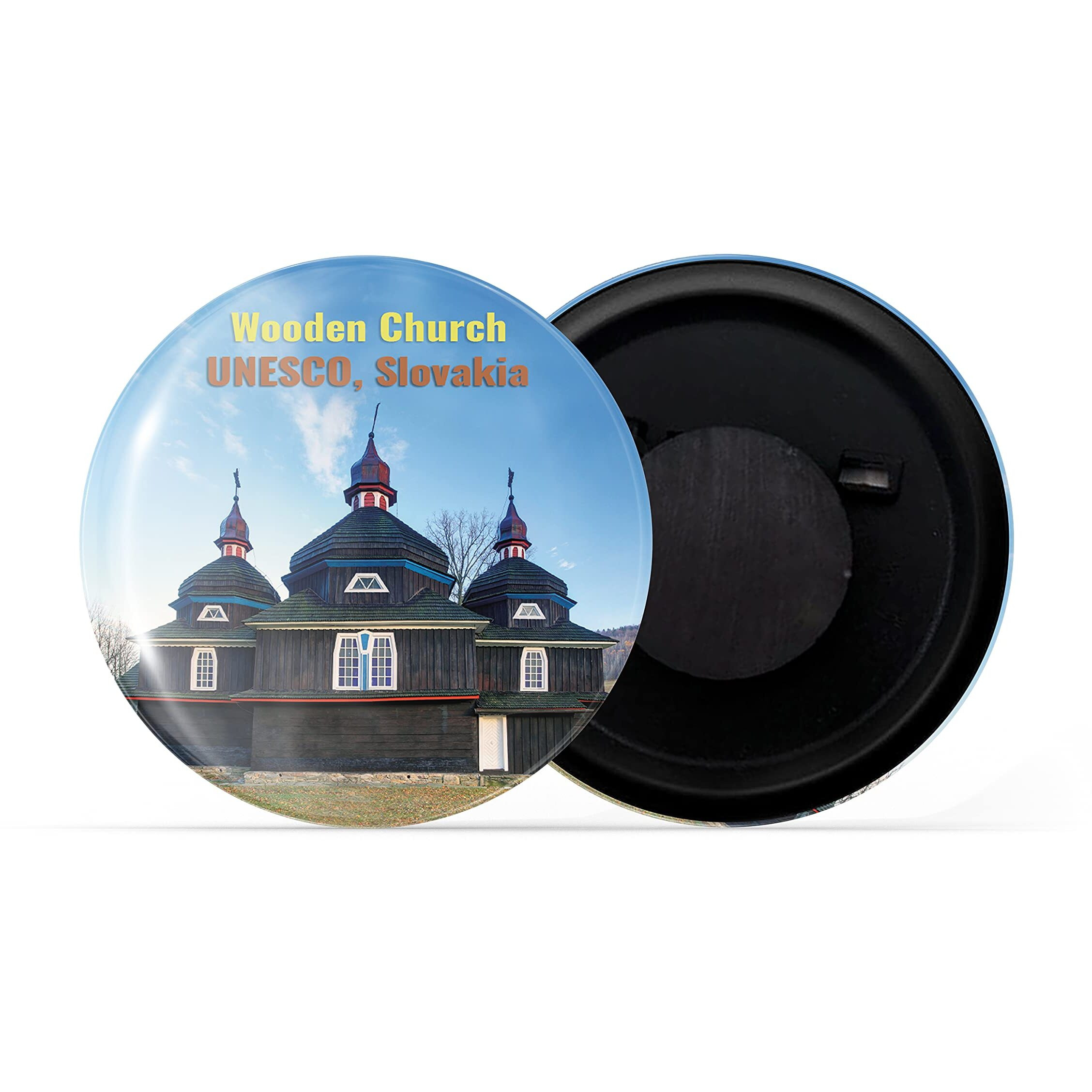 Dhcrafts Fridge Magnet Multicolor Famous Tourist Place Wooden Church Unesco Slovakia Glossy Finish Design Pack Of 1