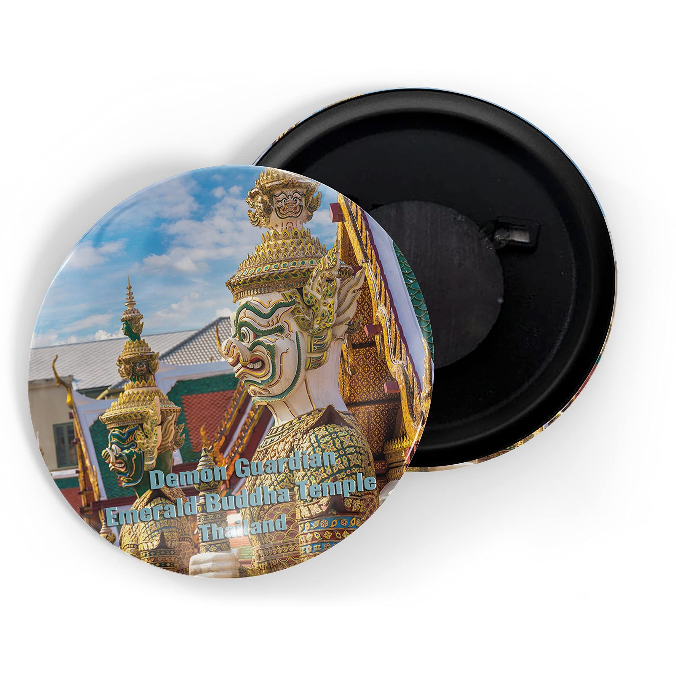 Dhcrafts Fridge Magnet Multicolor Famous Tourist Place Demon Guardian Emerald Buddha Temple Thailand Glossy Finish Design Pack Of 1