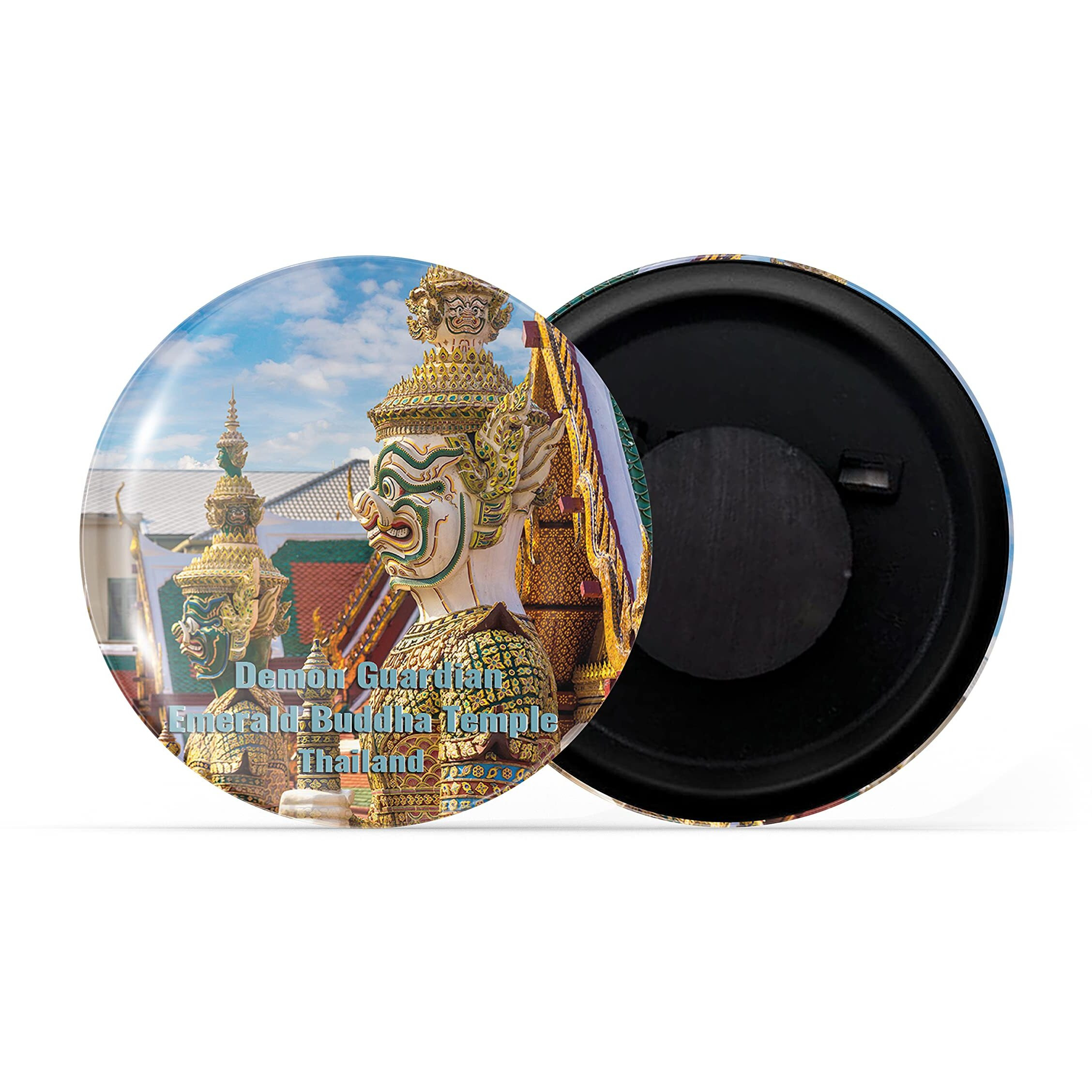 Dhcrafts Fridge Magnet Multicolor Famous Tourist Place Demon Guardian Emerald Buddha Temple Thailand Glossy Finish Design Pack Of 1