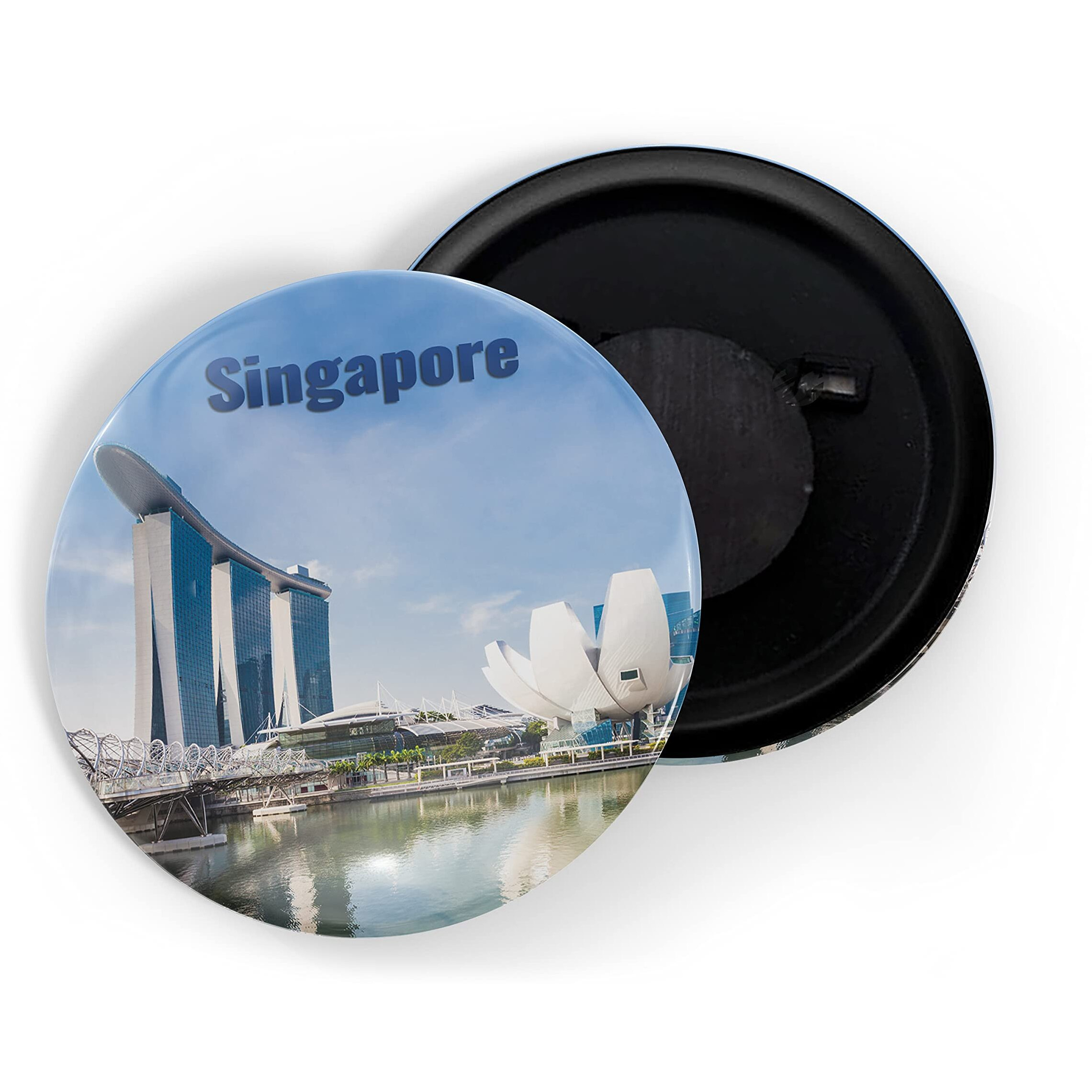 Dhcrafts Fridge Magnet Multicolor Famous Tourist Place Singapore D4 Glossy Finish Design Pack Of 1
