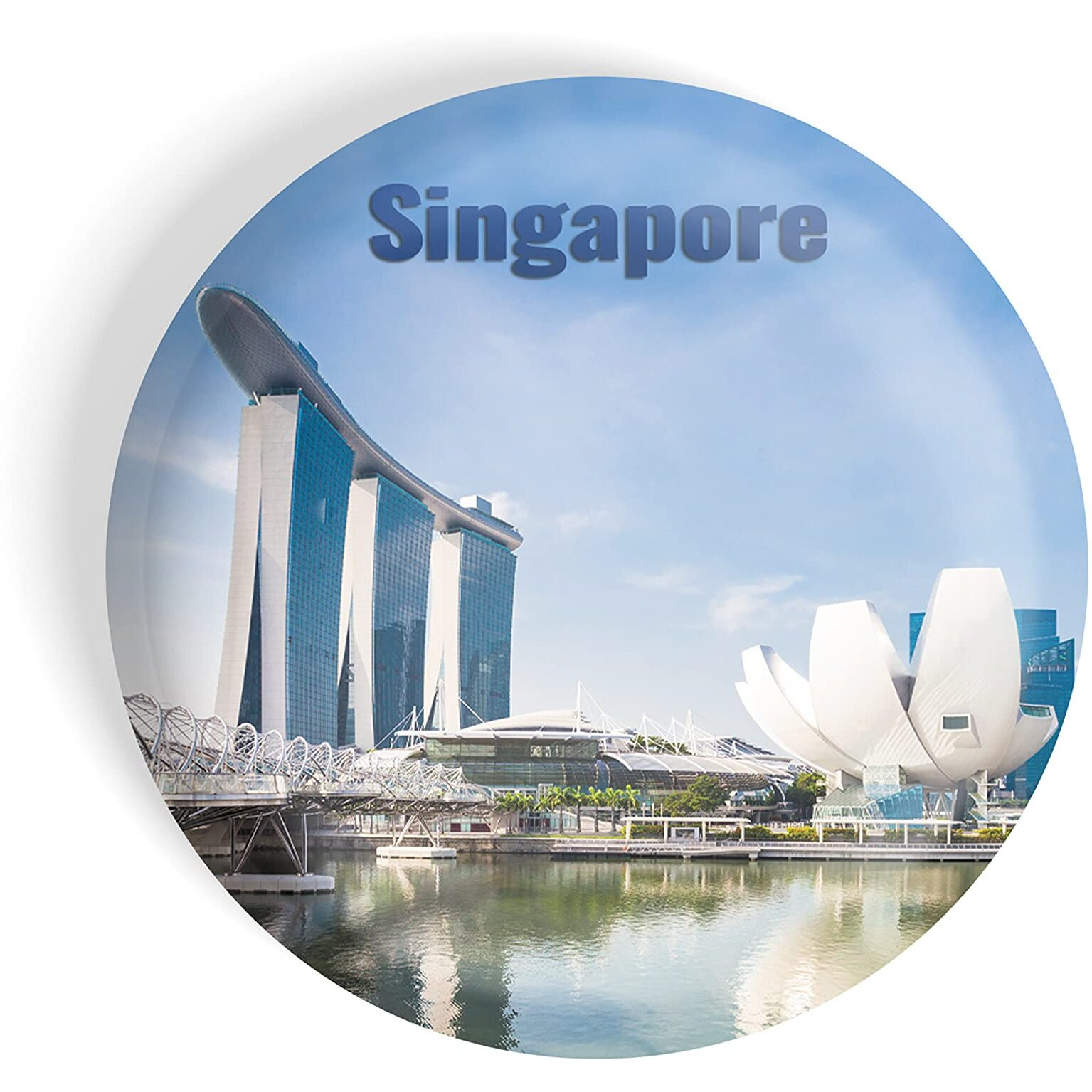 Dhcrafts Fridge Magnet Multicolor Famous Tourist Place Singapore D4 Glossy Finish Design Pack Of 1