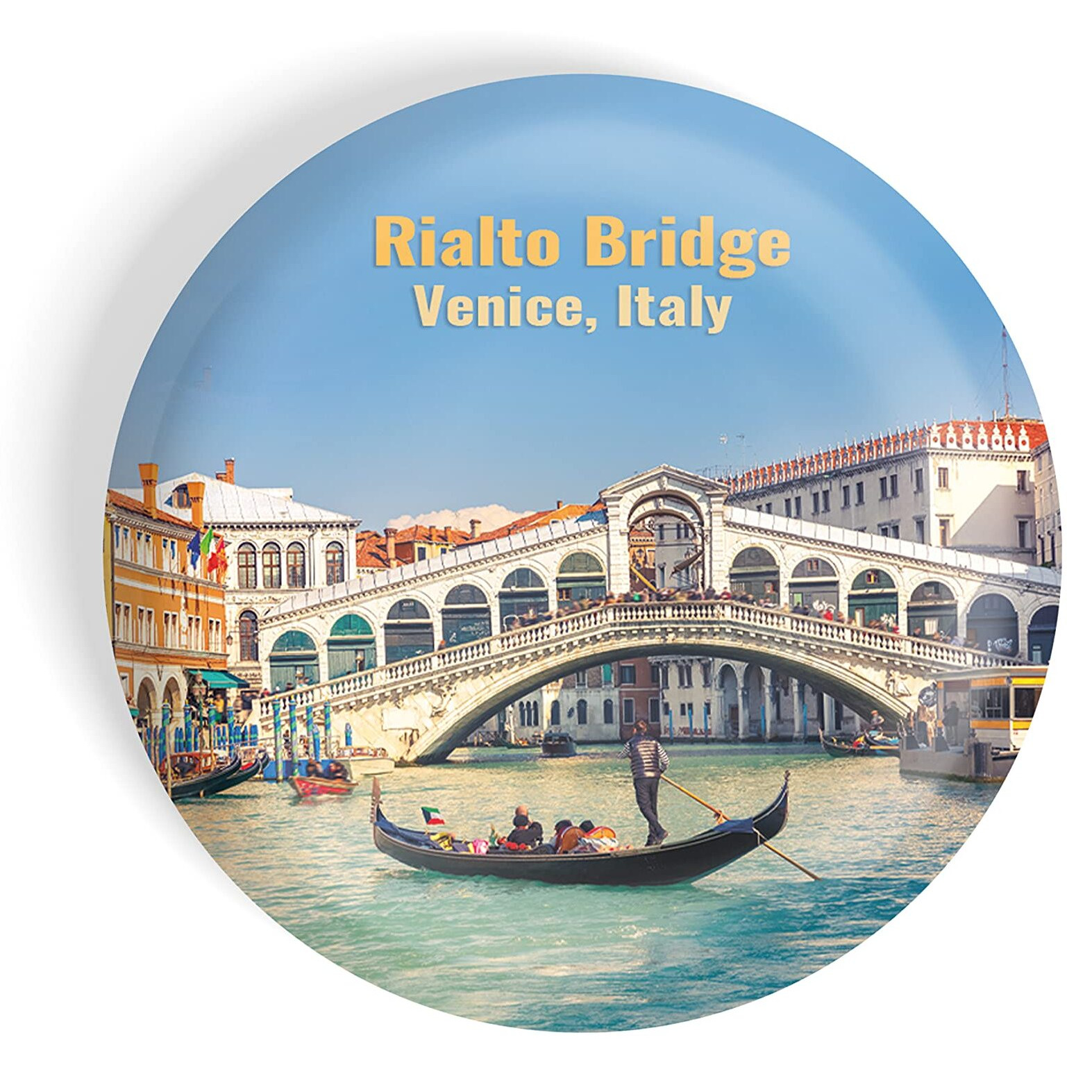 Dhcrafts Fridge Magnet Multicolor Famous Tourist Place Rialto Bridge Venice Italy Glossy Finish Design Pack Of 1
