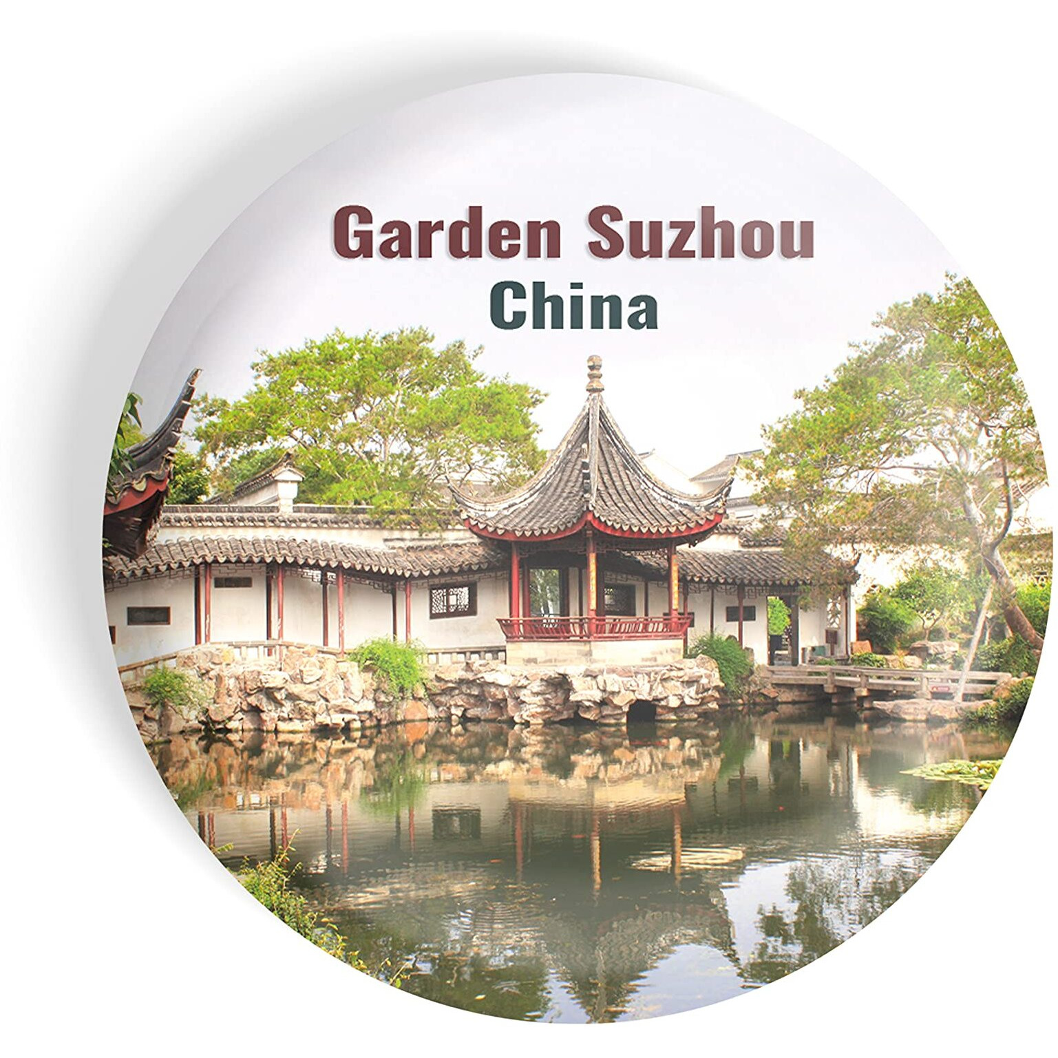 Dhcrafts Fridge Magnet Multicolor Famous Tourist Place Garden Suzhou China Glossy Finish Design Pack Of 1
