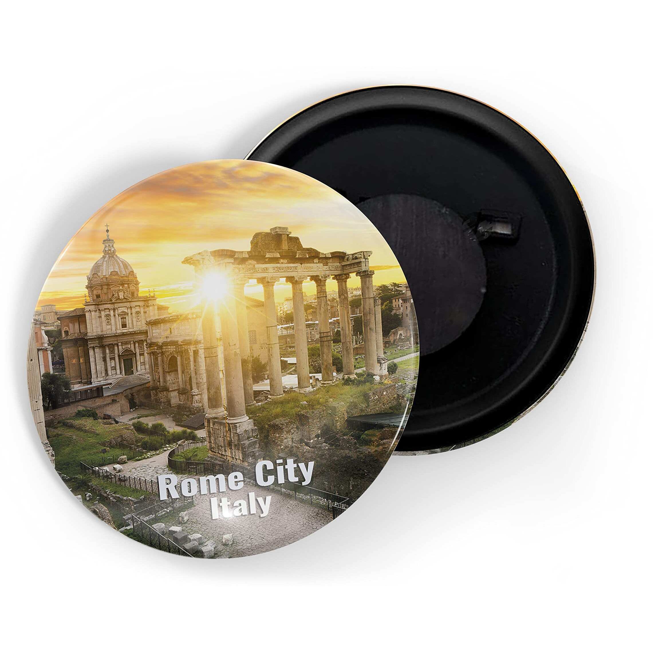 Dhcrafts Fridge Magnet Multicolor Famous Tourist Place Rome City Italy Glossy Finish Design Pack Of 1