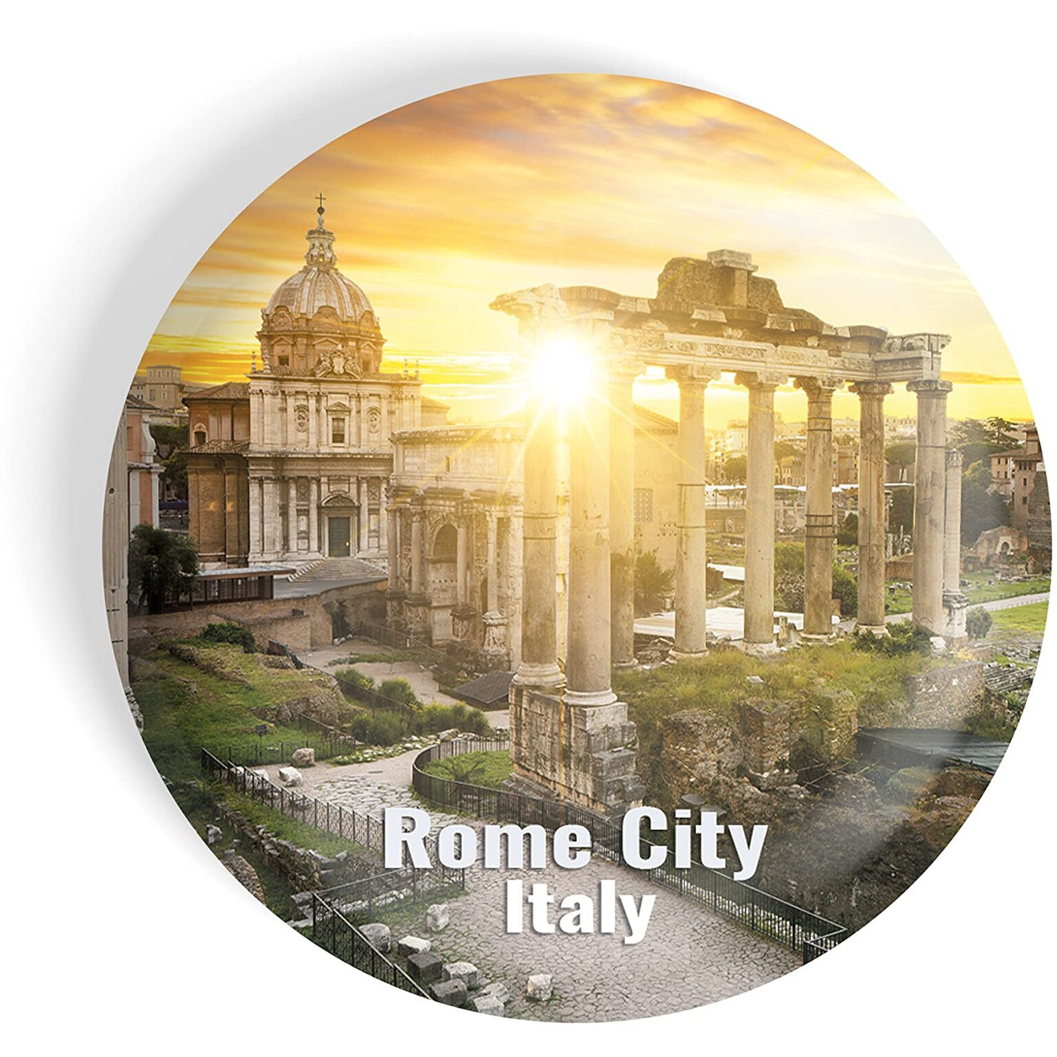 Dhcrafts Fridge Magnet Multicolor Famous Tourist Place Rome City Italy Glossy Finish Design Pack Of 1