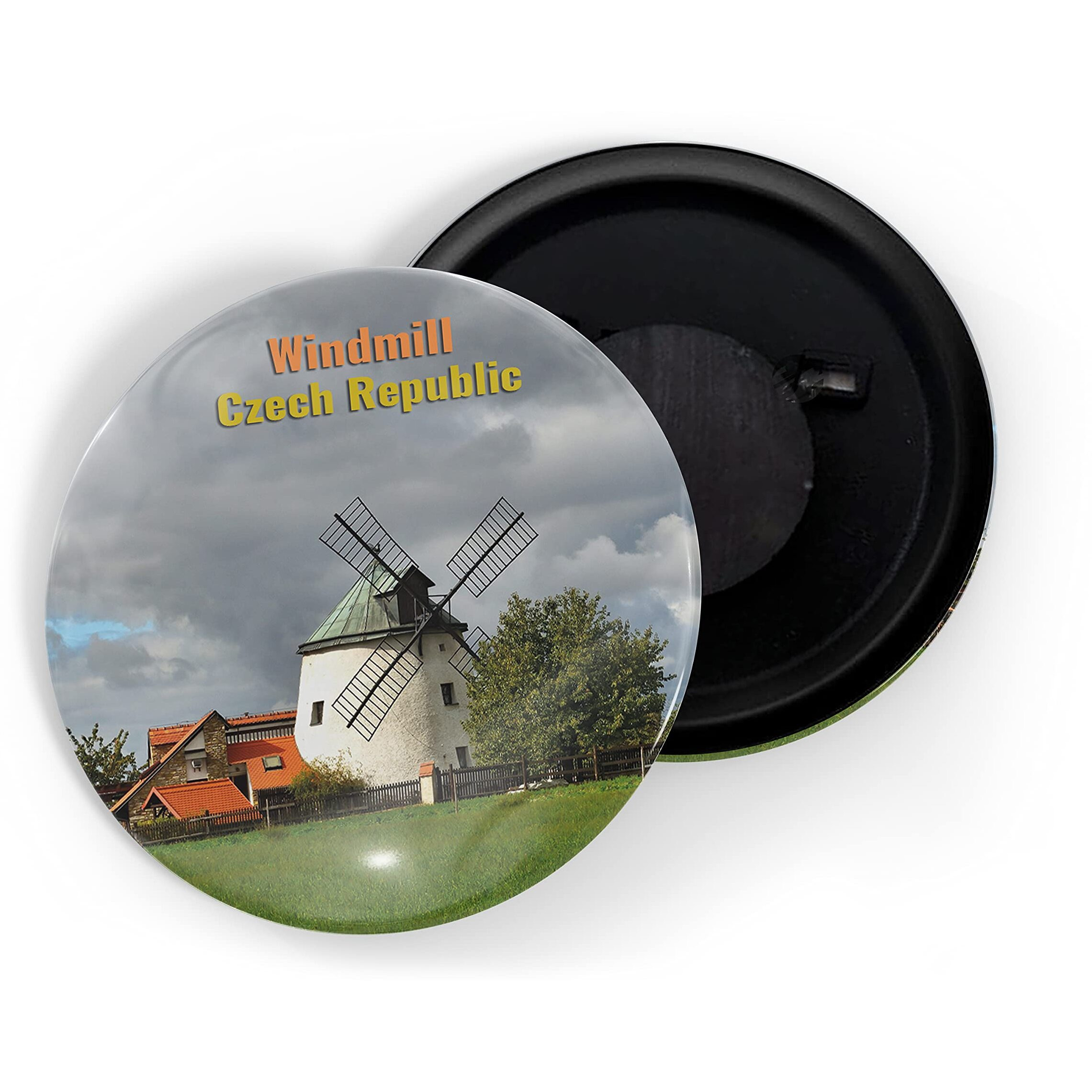Dhcrafts Fridge Magnet Multicolor Famous Tourist Place Windmill Czech Republic Glossy Finish Design Pack Of 1