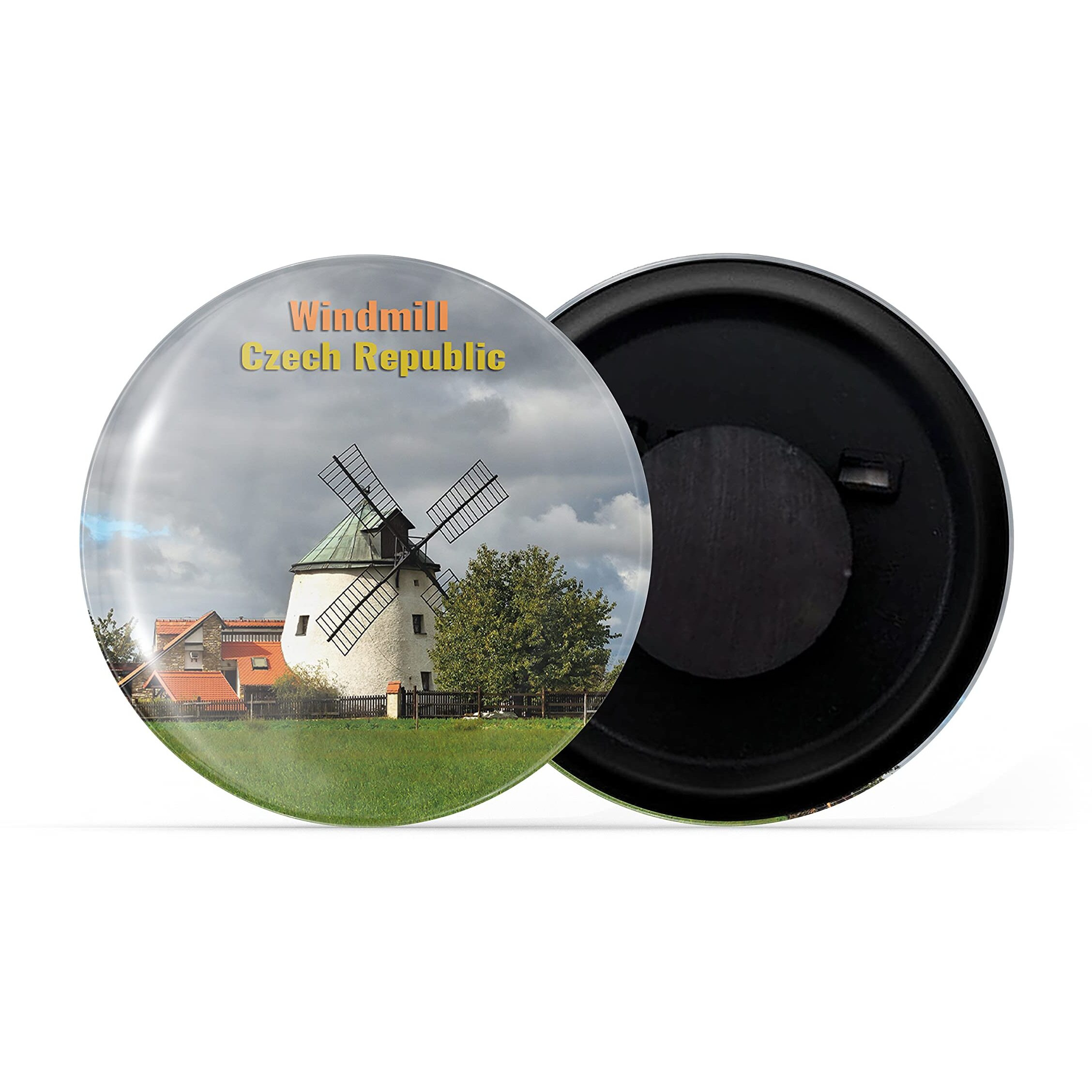 Dhcrafts Fridge Magnet Multicolor Famous Tourist Place Windmill Czech Republic Glossy Finish Design Pack Of 1