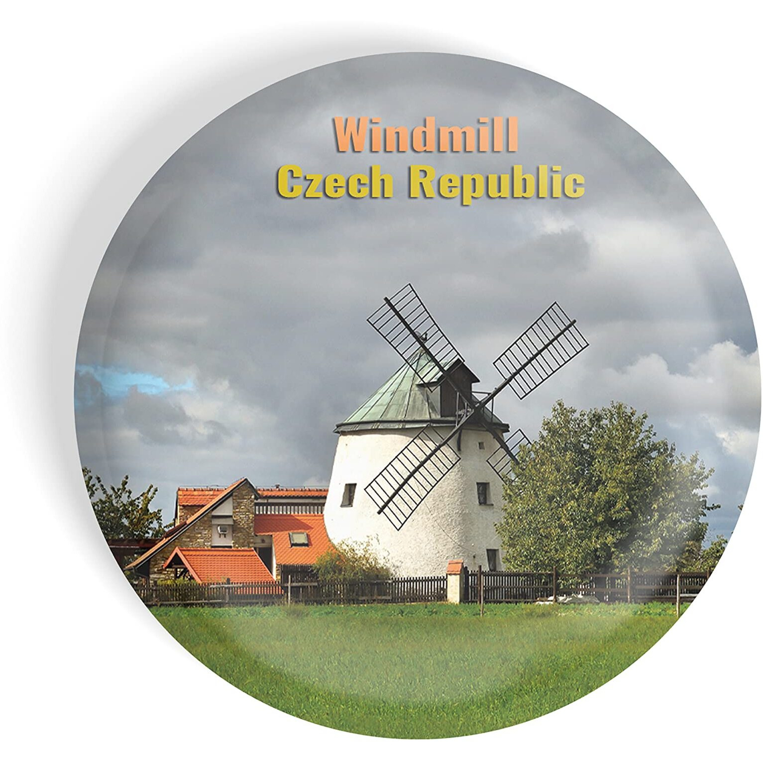 Dhcrafts Fridge Magnet Multicolor Famous Tourist Place Windmill Czech Republic Glossy Finish Design Pack Of 1