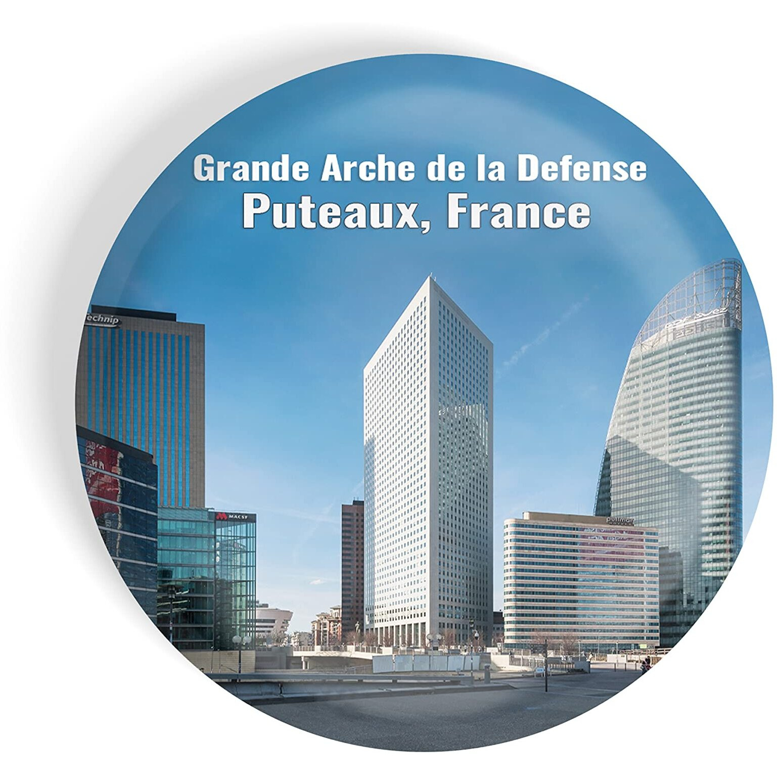 Dhcrafts Fridge Magnet Multicolor Famous Tourist Place Grande Arche De La Defense Puteaux, France D2 Glossy Finish Design Pack Of 1