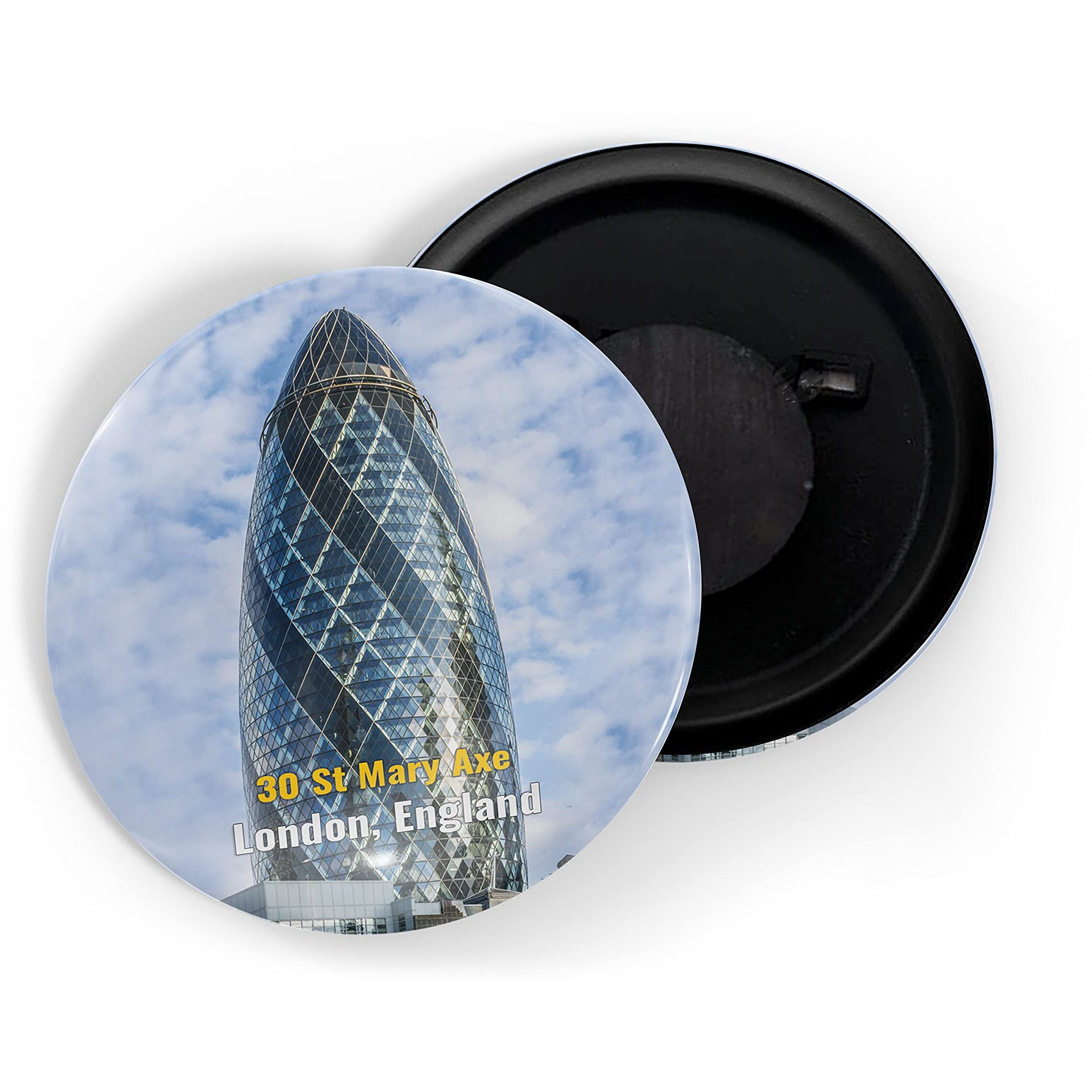 Dhcrafts Fridge Magnet Multicolor Famous Tourist Place 30 St Mary Axe London, England Glossy Finish Design Pack Of 1