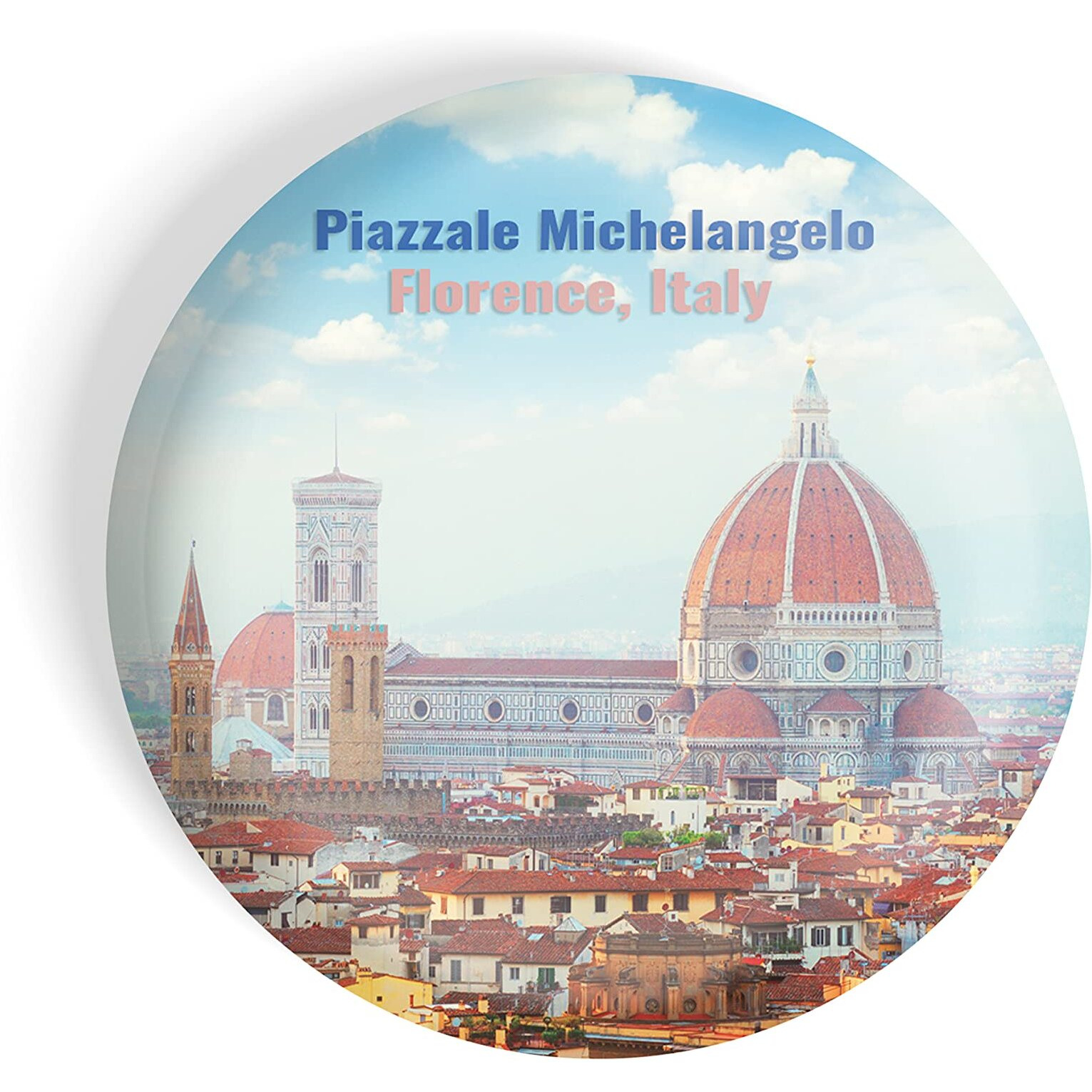Dhcrafts Fridge Magnet Multicolor Famous Tourist Place Piazzale Michelangelo Florence, Italy Glossy Finish Design Pack Of 1