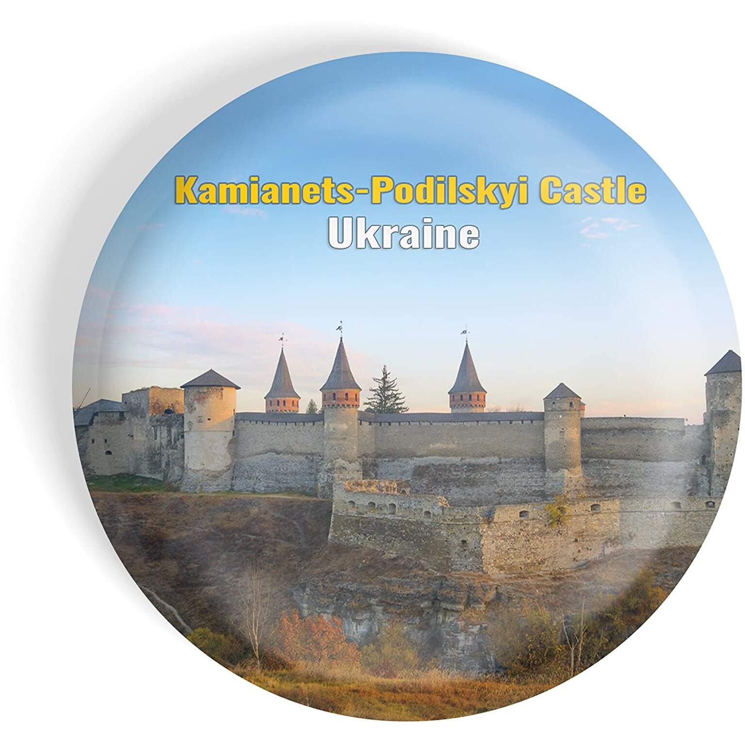 Dhcrafts Fridge Magnet Multicolor Famous Tourist Place Kamianets-Podilskyi Castle Ukraine D1 Glossy Finish Design Pack Of 1