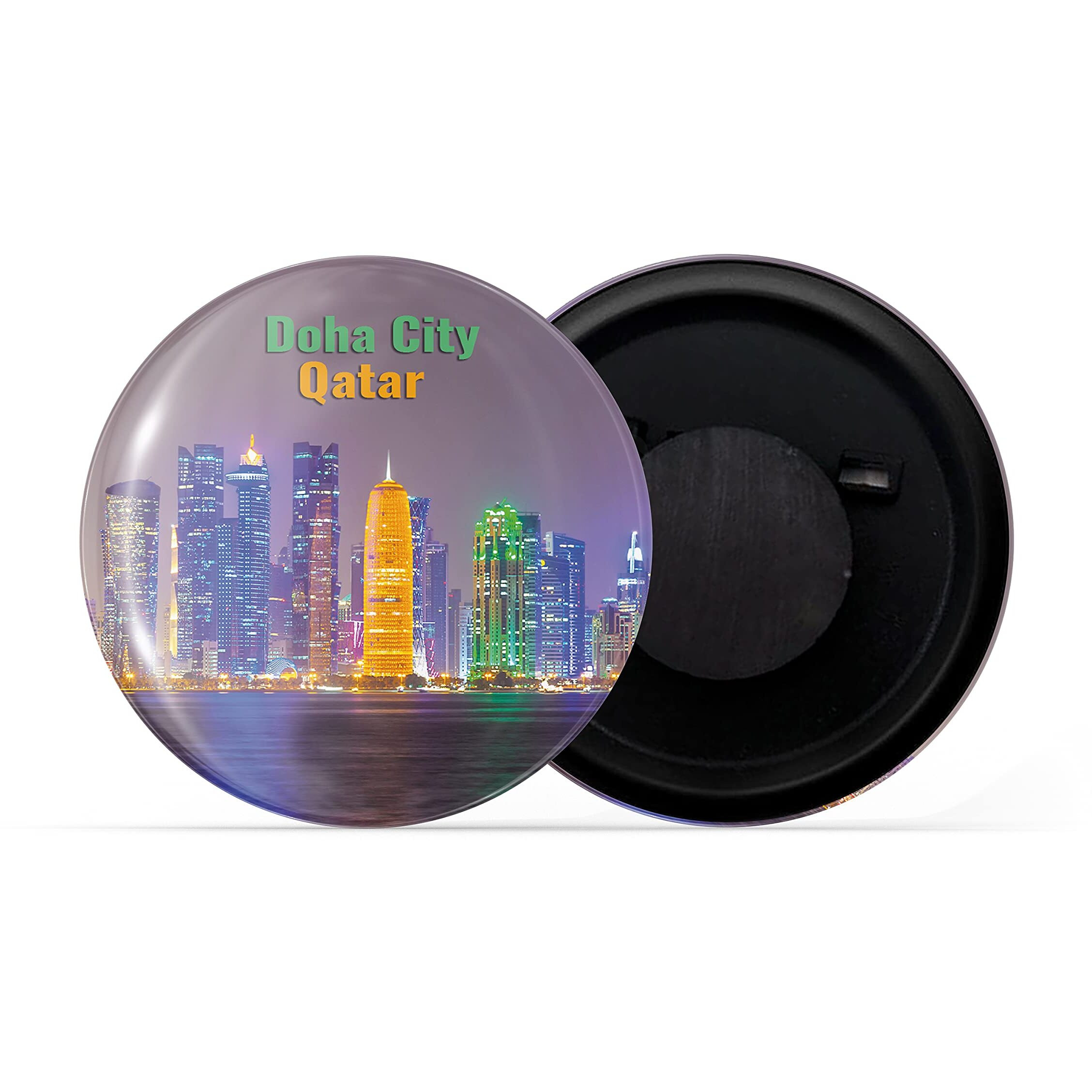 Dhcrafts Fridge Magnet Multicolor Famous Tourist Place Doha City Qatar Glossy Finish Design Pack Of 1