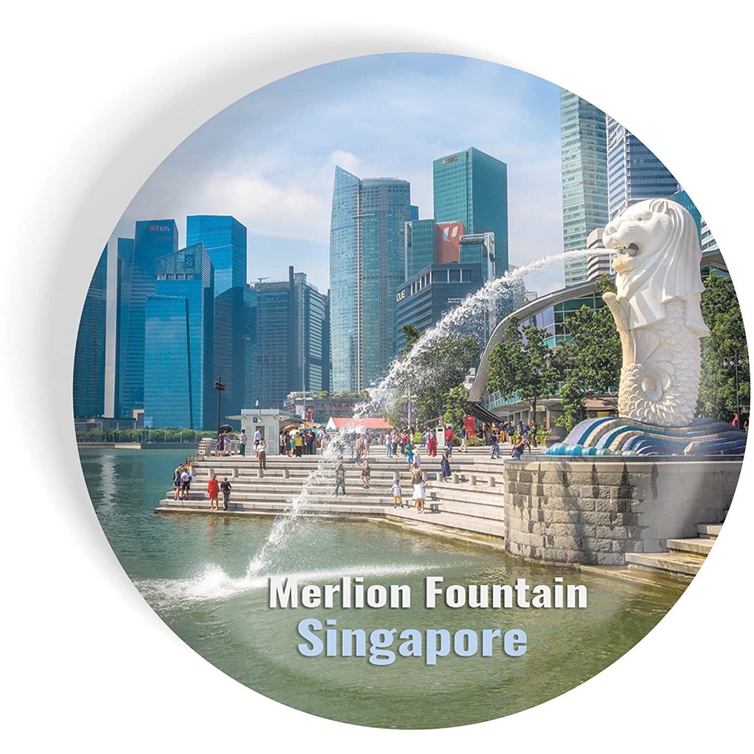 Dhcrafts Fridge Magnet Multicolor Famous Tourist Place Merlion Fountain Singapore Glossy Finish Design Pack Of 1