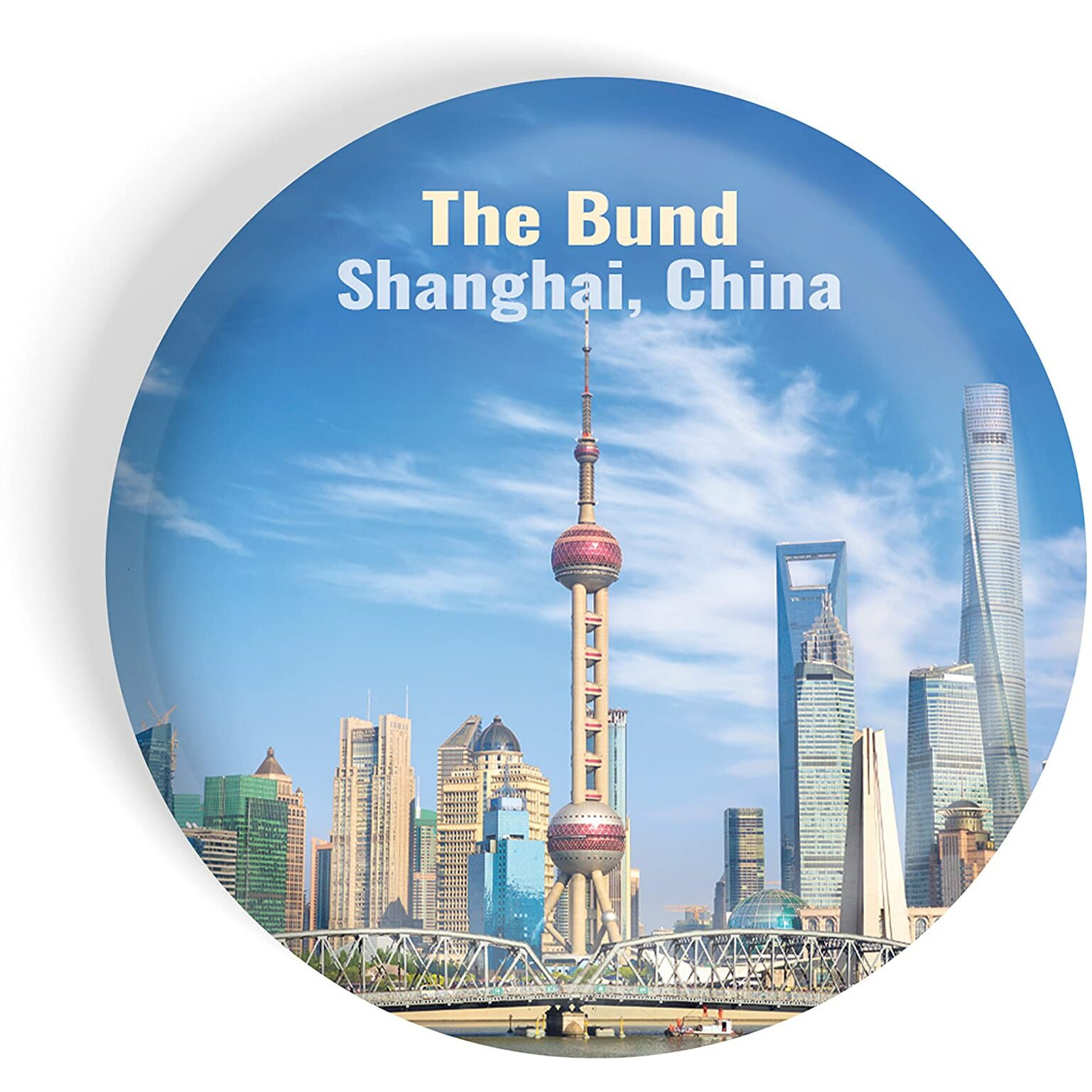 Dhcrafts Fridge Magnet Multicolor Famous Tourist Place The Bund Shanghai China Glossy Finish Design Pack Of 1