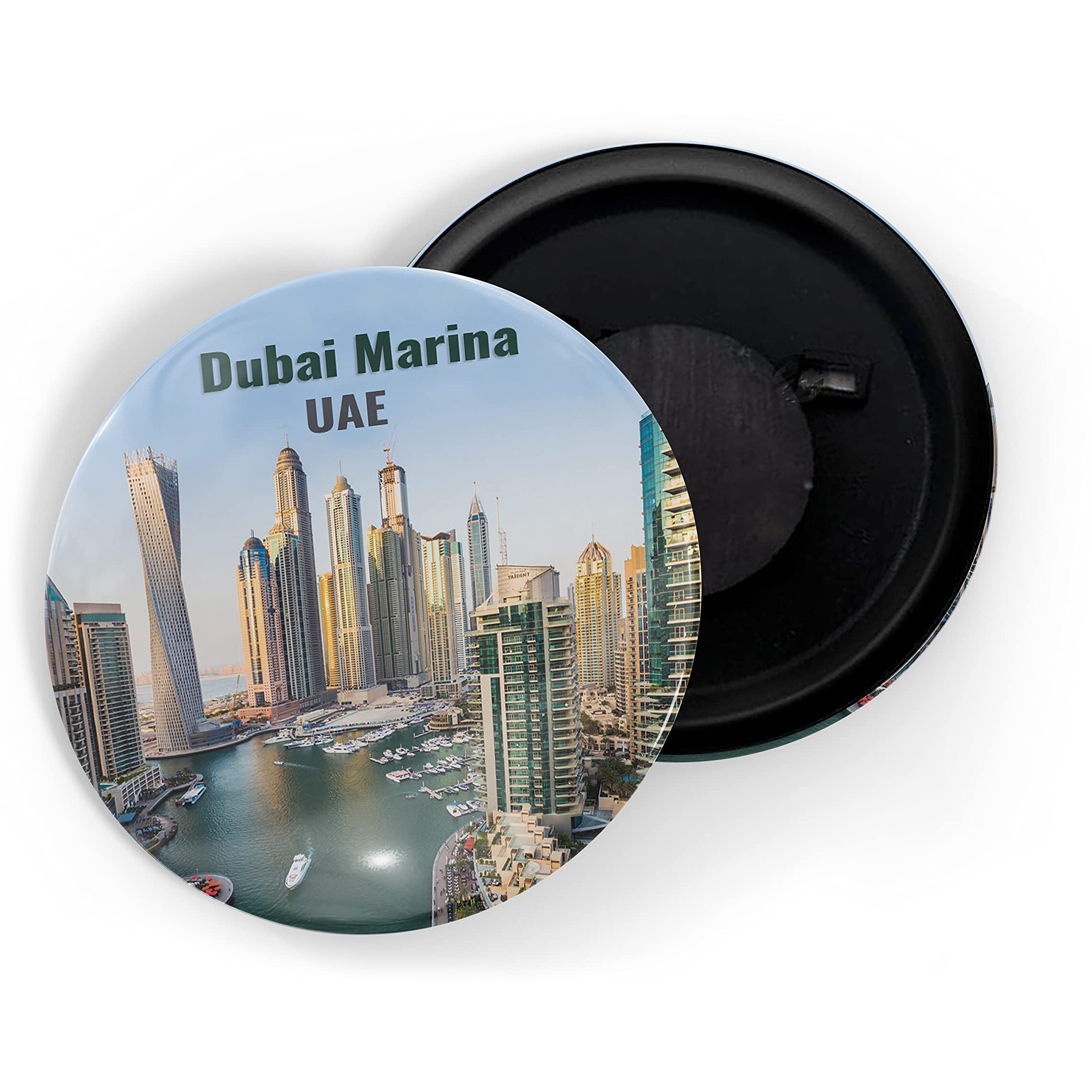 Dhcrafts Fridge Magnet Multicolor Famous Tourist Place Dubai Marina Uae Glossy Finish Design Pack Of 1