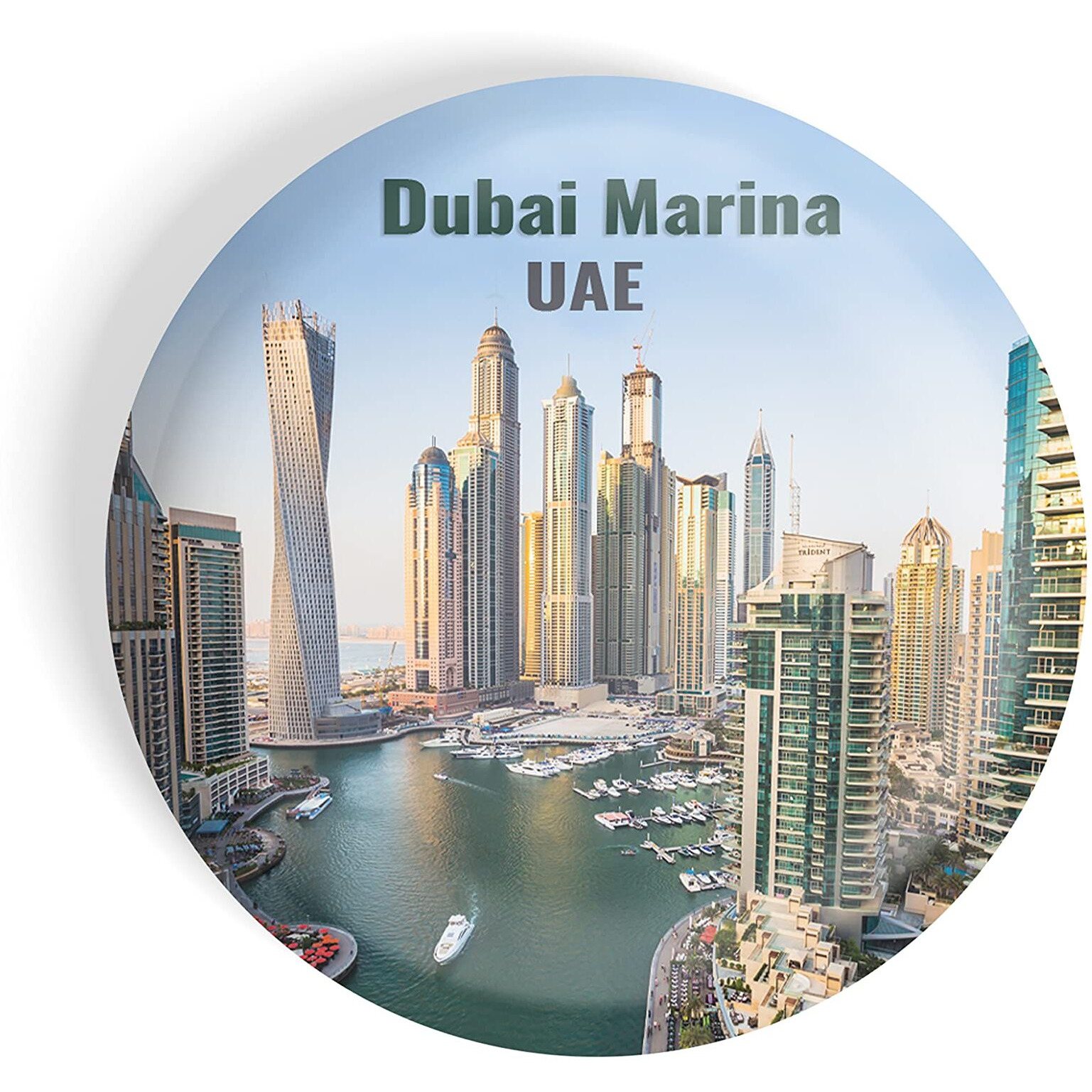 Dhcrafts Fridge Magnet Multicolor Famous Tourist Place Dubai Marina Uae Glossy Finish Design Pack Of 1
