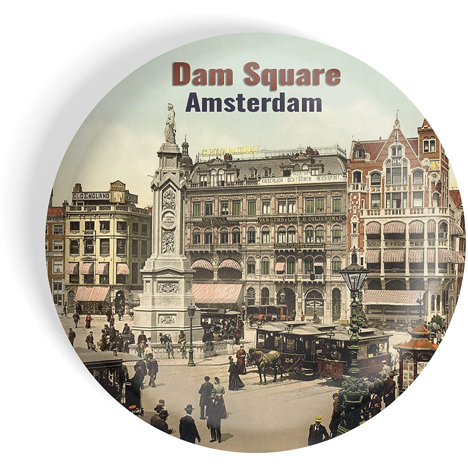 Dhcrafts Fridge Magnet Multicolor Famous Tourist Place Dam Square Amsterdam Glossy Finish Design Pack Of 1