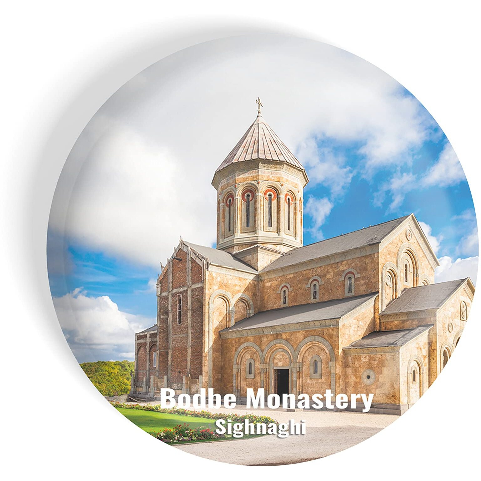 Dhcrafts Fridge Magnet Multicolor Famous Tourist Place Bodbe Monastery Sighnaghi Glossy Finish Design Pack Of 1