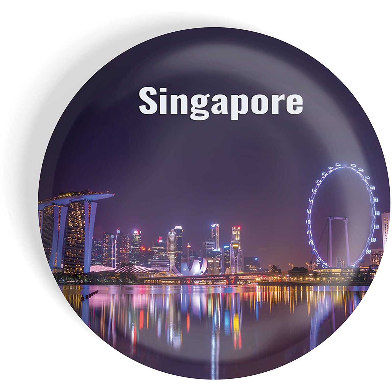Dhcrafts Fridge Magnet Multicolor Famous Tourist Place Singapore D6 Glossy Finish Design Pack Of 1