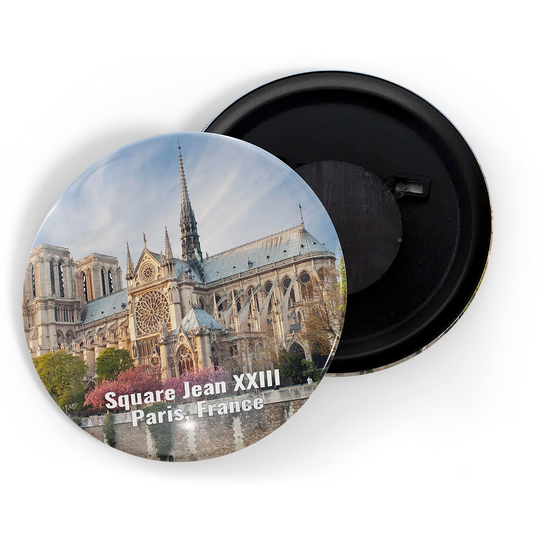 Dhcrafts Fridge Magnet Multicolor Famous Tourist Place Square Jean Xxiii Paris, France Glossy Finish Design Pack Of 1