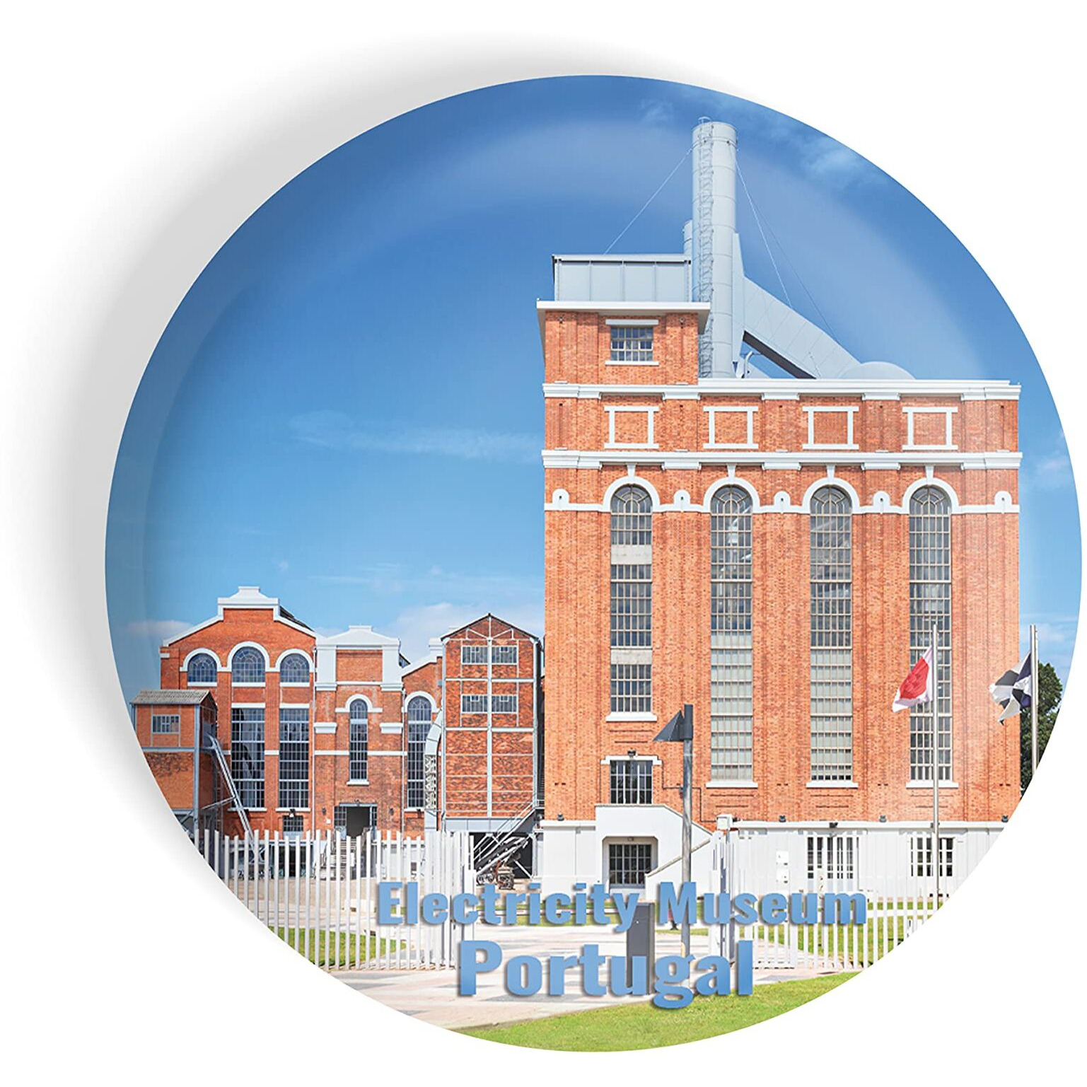 Dhcrafts Fridge Magnet Multicolor Famous Tourist Place Electricity Museum Portugal Glossy Finish Design Pack Of 1