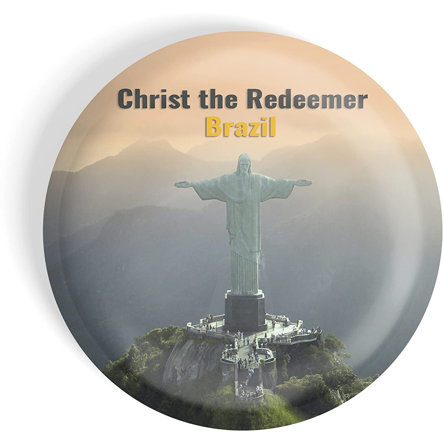 Dhcrafts Fridge Magnet Multicolor Famous Tourist Place Christ The Redeemer Brazil Glossy Finish Design Pack Of 1