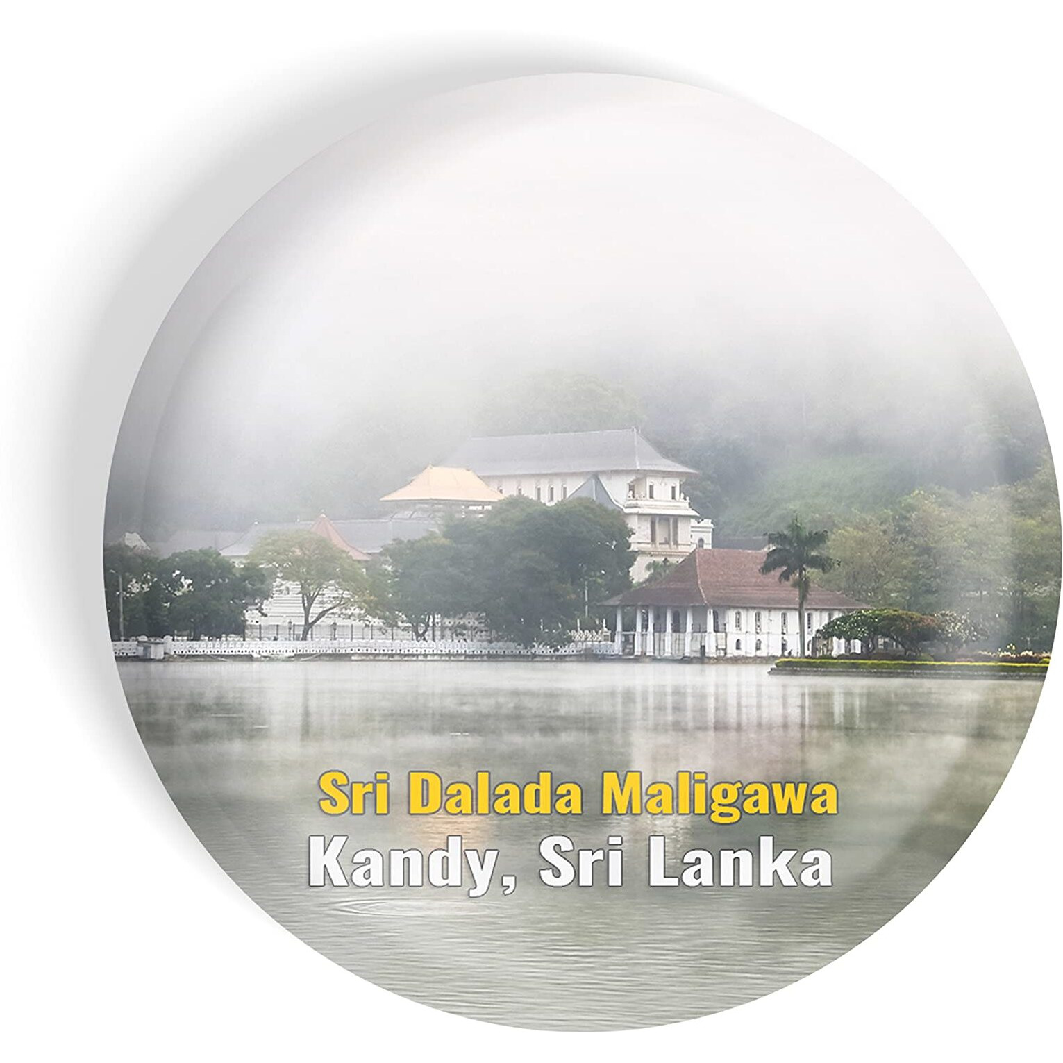 Dhcrafts Fridge Magnet Multicolor Famous Tourist Place Sri Dalada Maligawa Kandy, Sri Lanka Glossy Finish Design Pack Of 1