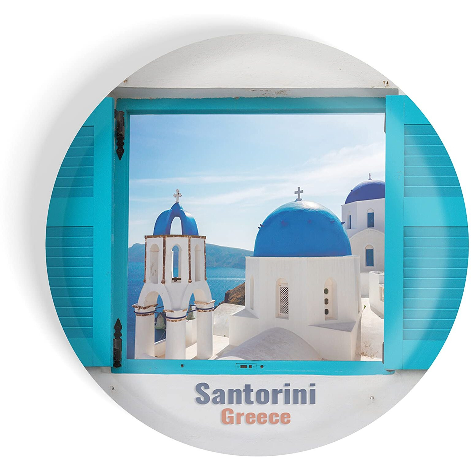 Dhcrafts Fridge Magnet Multicolor Famous Tourist Place Santorini Greece D4 Glossy Finish Design Pack Of 1