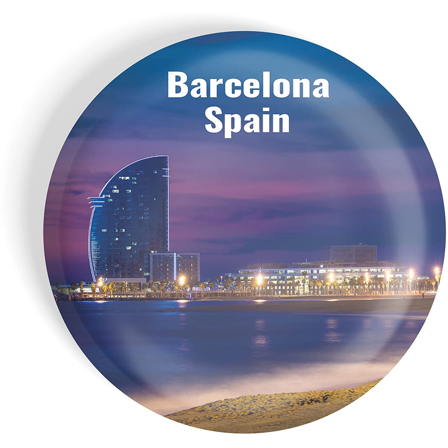 Dhcrafts Fridge Magnet Multicolor Famous Tourist Place Barcelona Spain Glossy Finish Design Pack Of 1